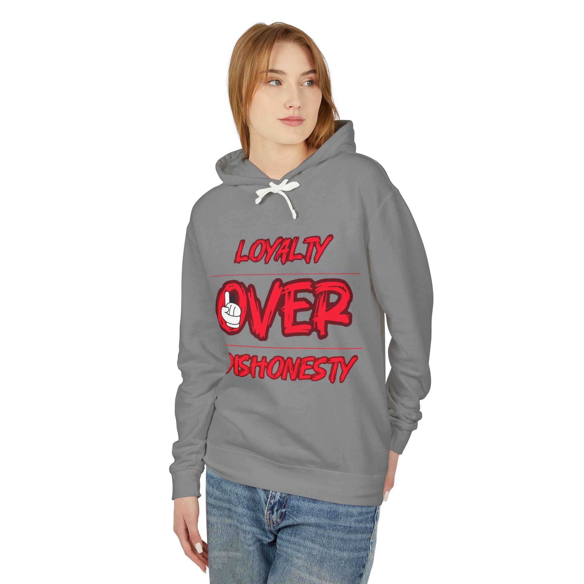 Hoodie — "Loyalty Over Dishonesty" Graphic Pullover