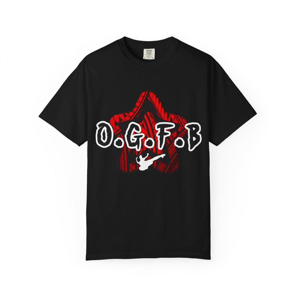 O.G.F.B - Halo Graphic - Red Streetwear Unisex Garment-Dyed T-shirt