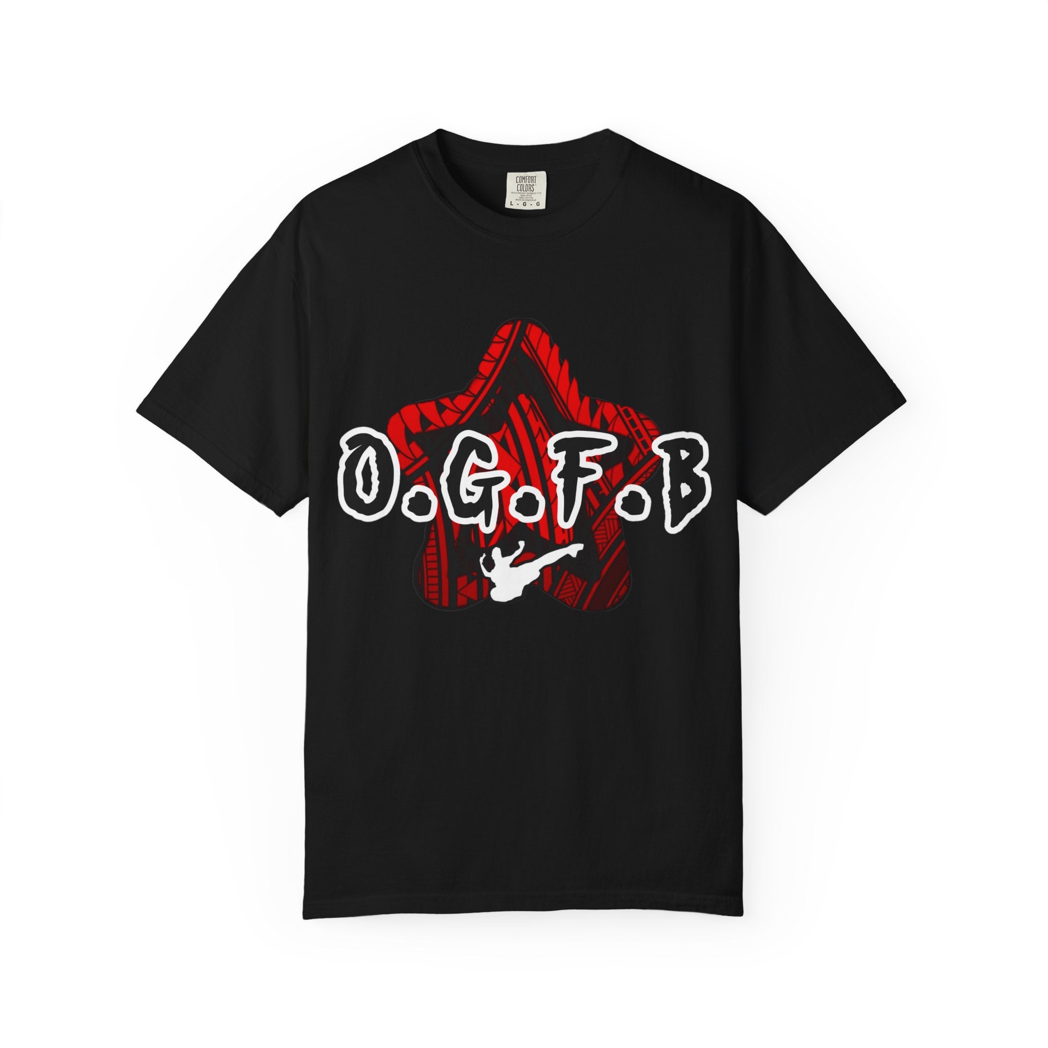 O.G.F.B - Halo Graphic - Red Streetwear Unisex Garment-Dyed T-shirt