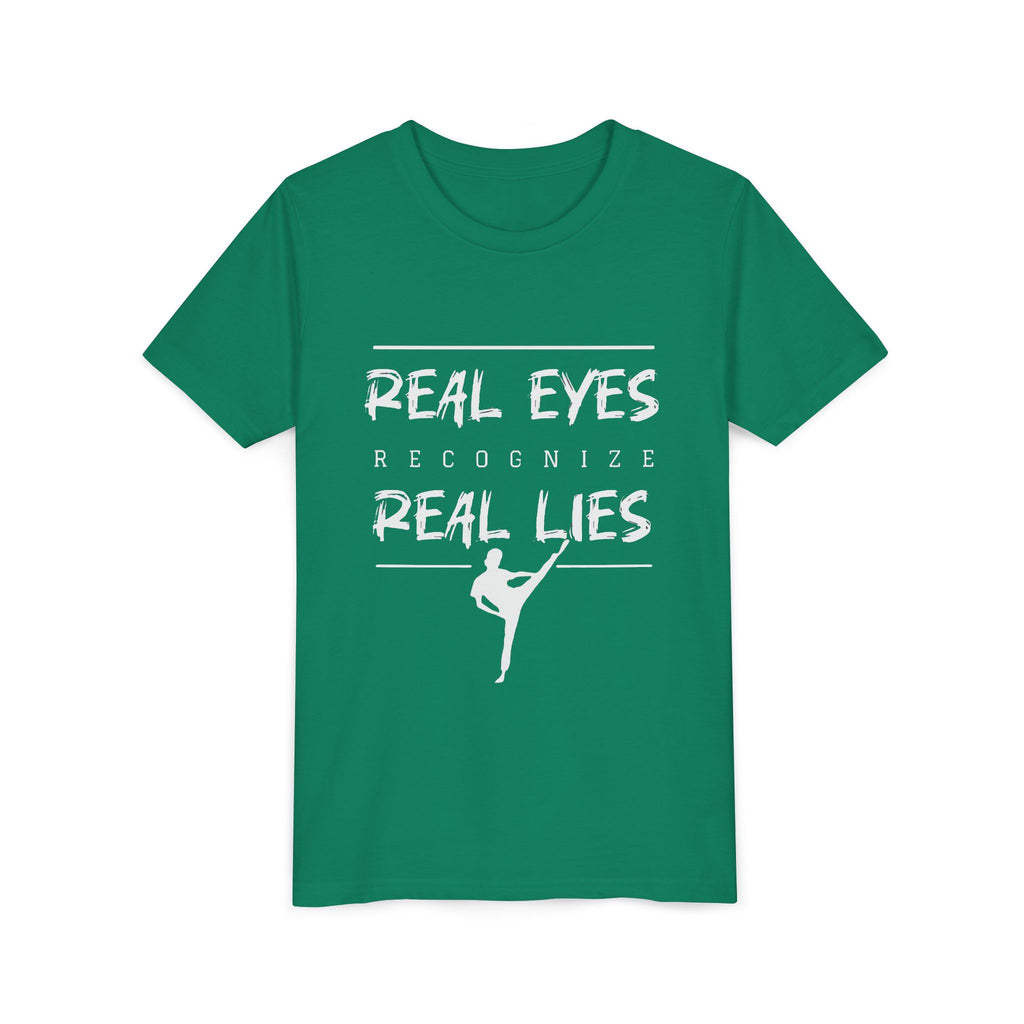 Youth Tee — "Real Eyes Recognize Real Lies" Dance Graphic T‑Shirt