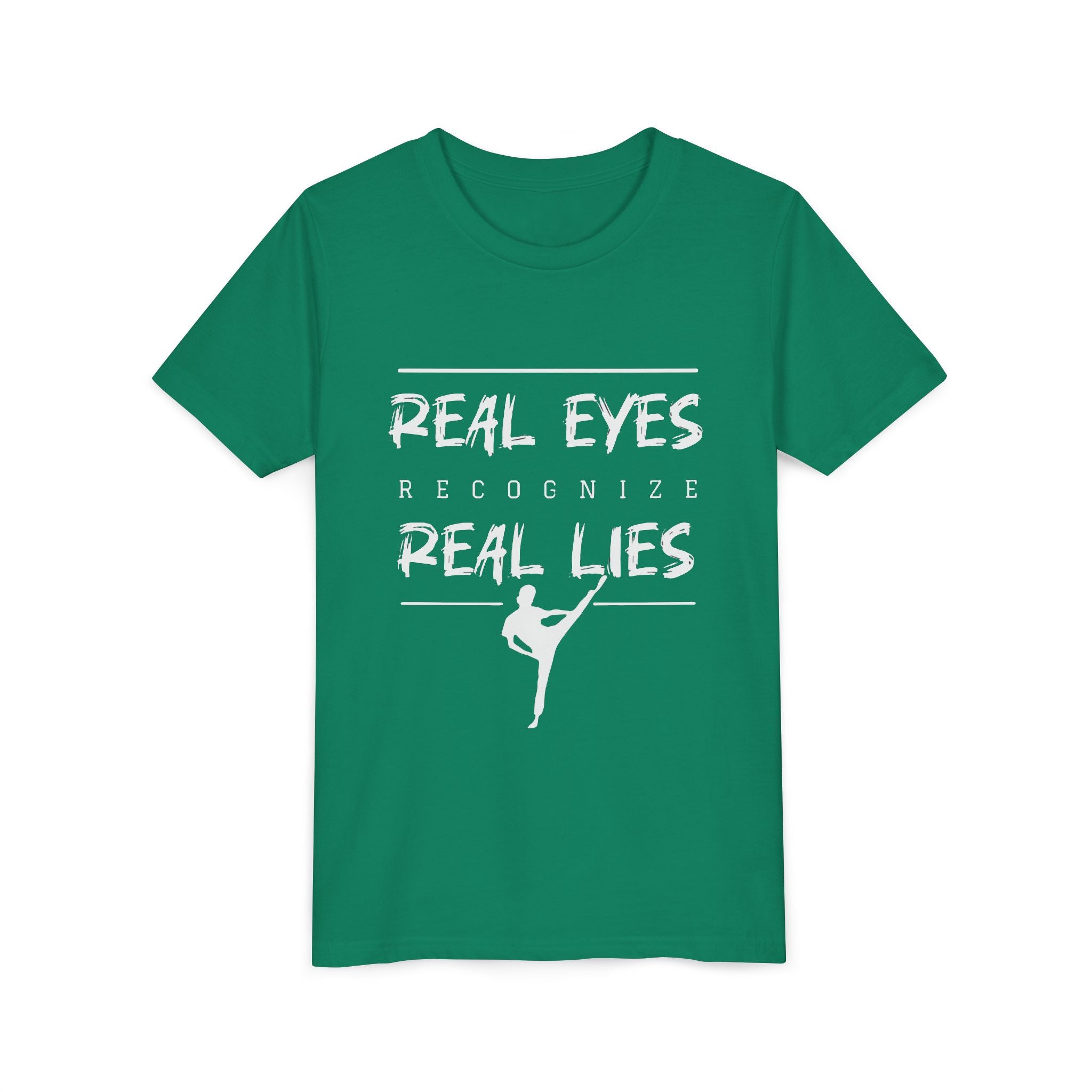 Youth Tee — "Real Eyes Recognize Real Lies" Dance Graphic T‑Shirt