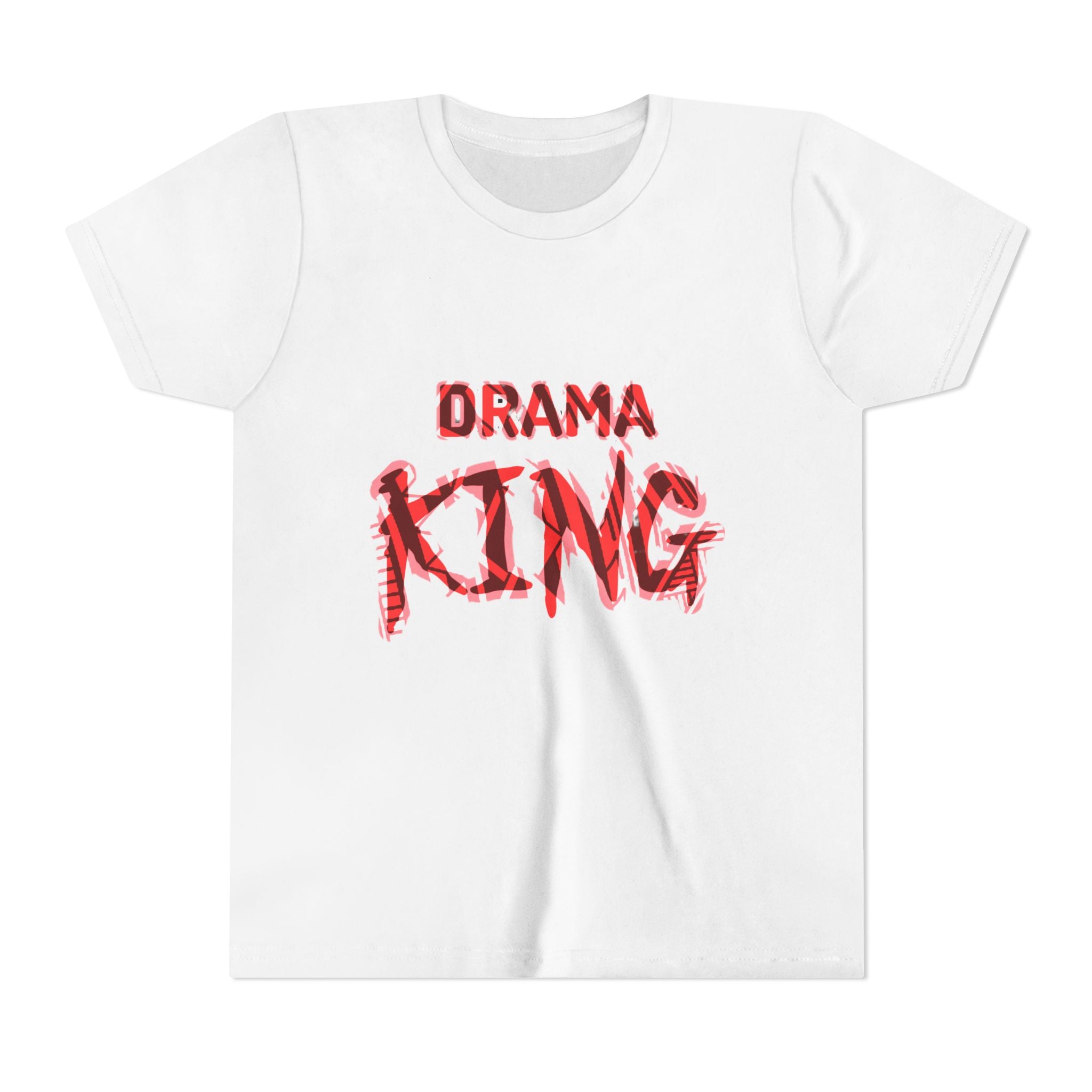 Drama King Youth Tee — Bold Red Graphic Kids T‑Shirt