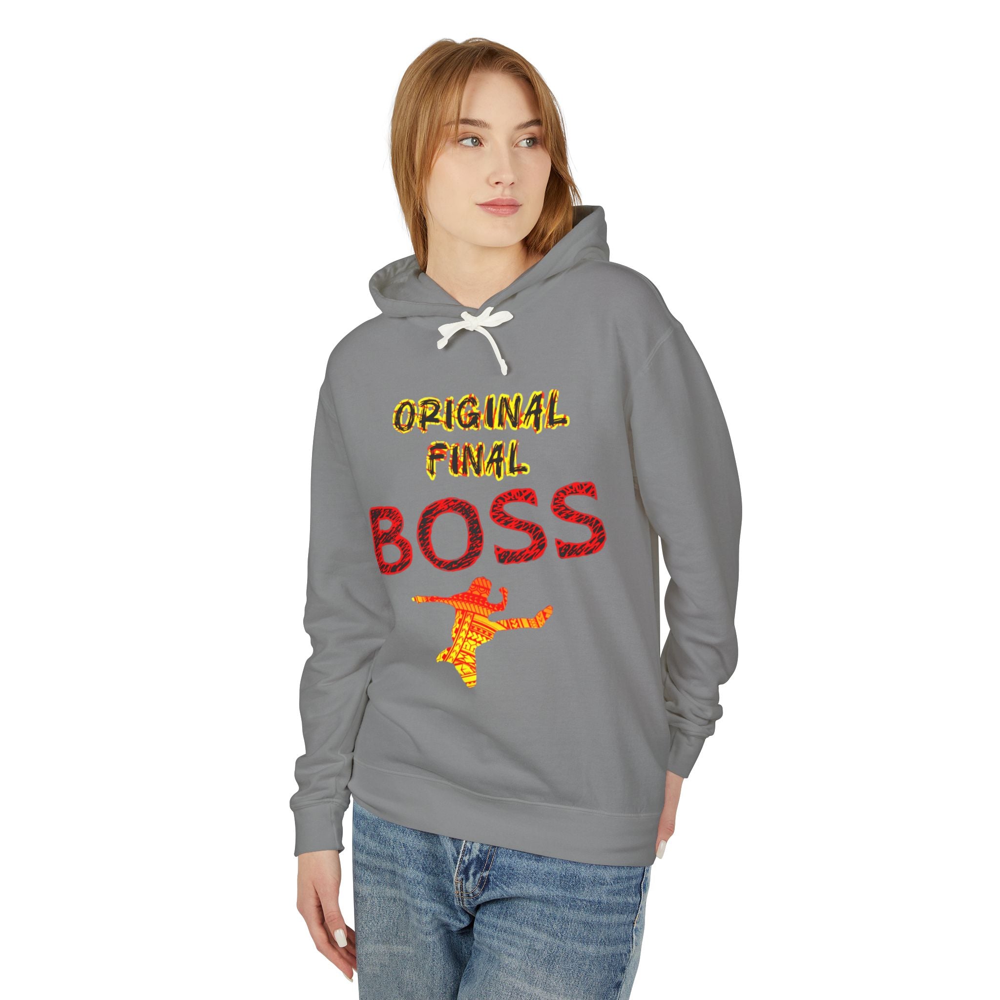 Original Final Boss Hoodie — Retro Orange Graphic Pullover