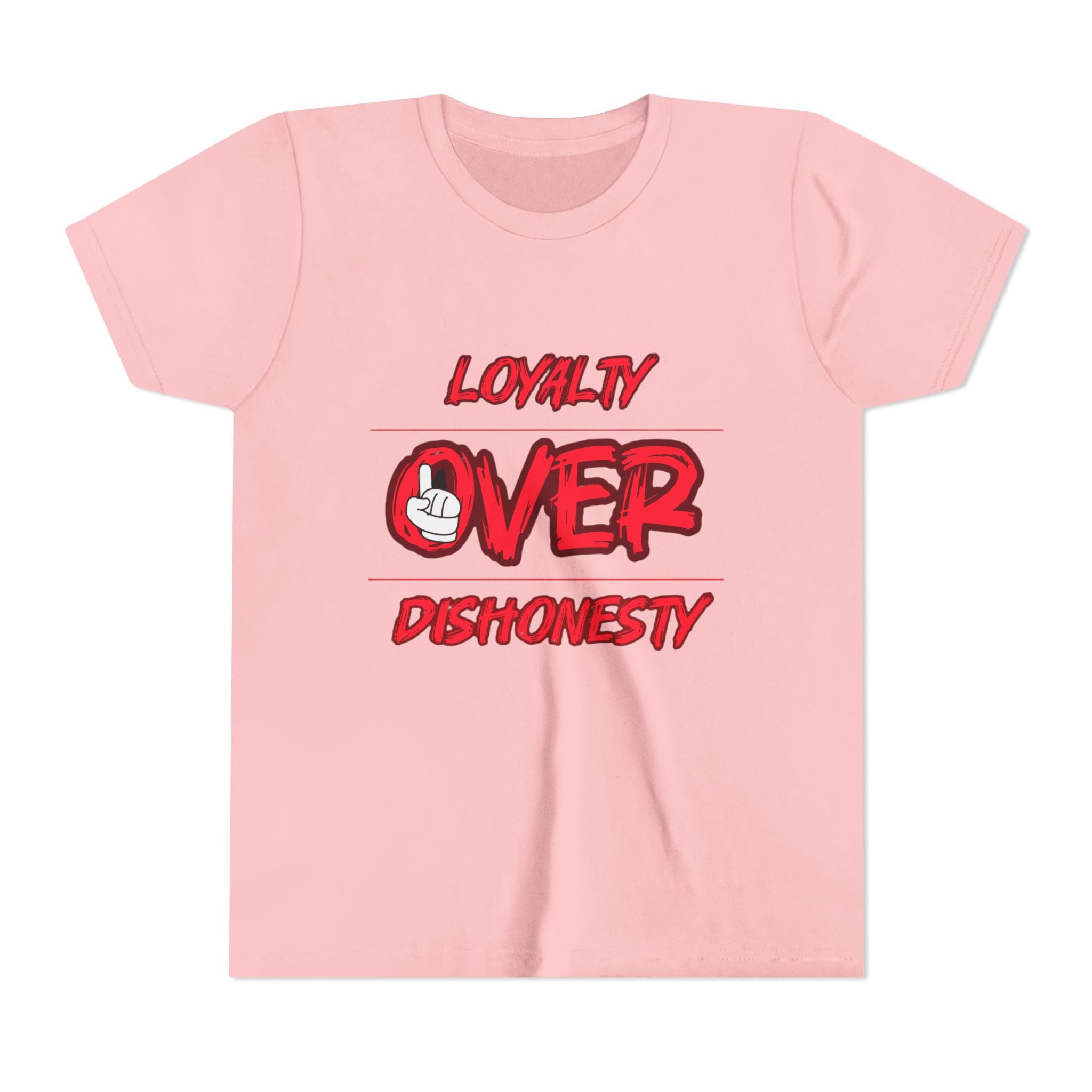Youth Tee - "Loyalty Over Dishonesty" Graphic T‑Shirt (Red Street Style)