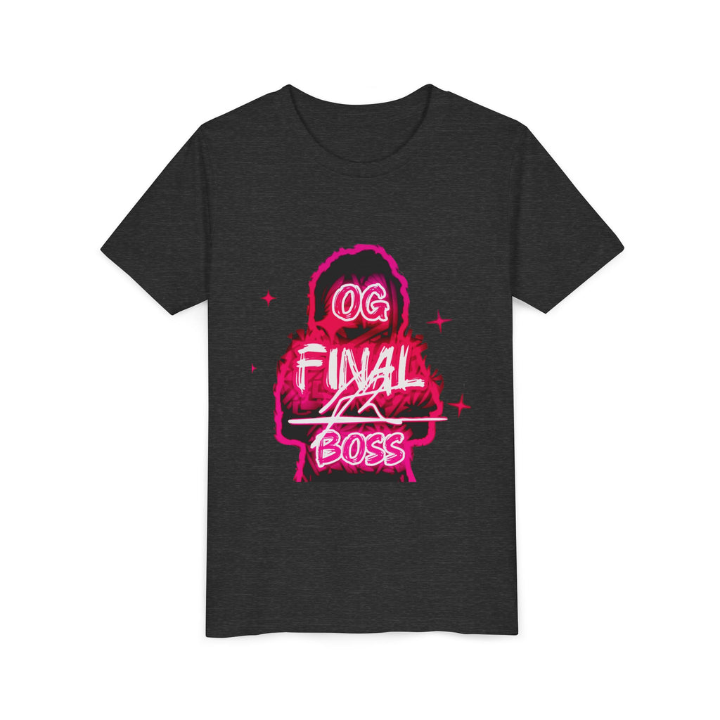 Youth Tee — "OG Final Boss" - Raspberry Pink - Graphic Shirt