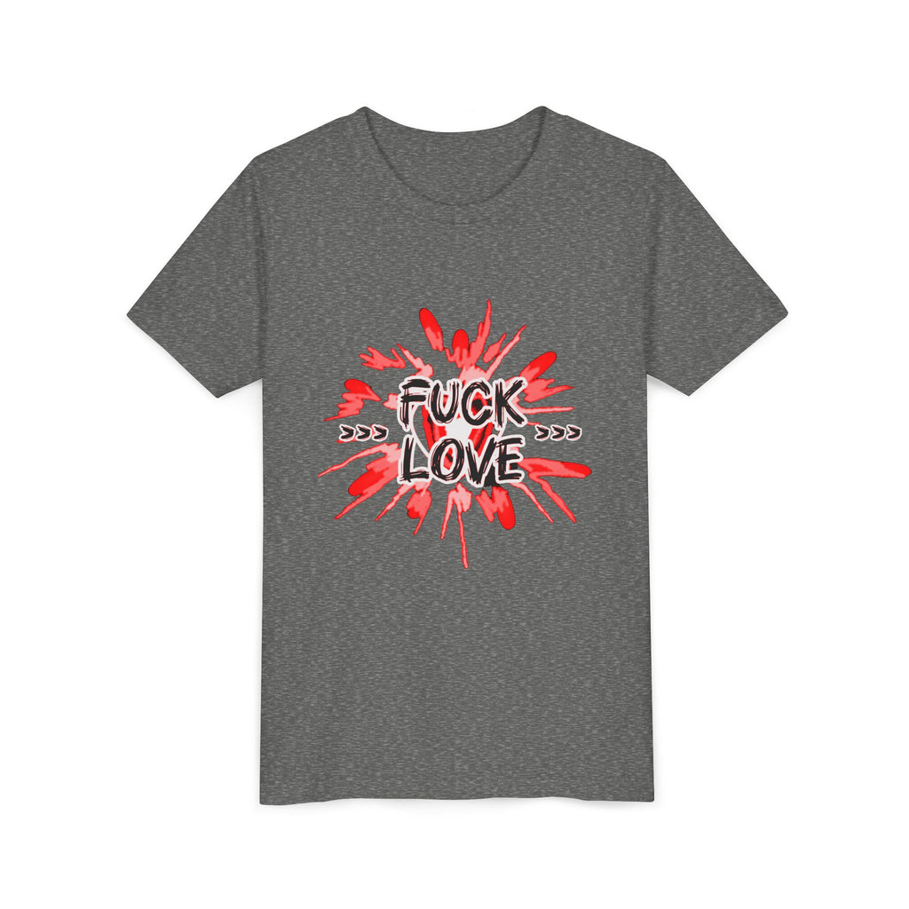 Youth Tee — "Fuck Love" Red Splash Graphic