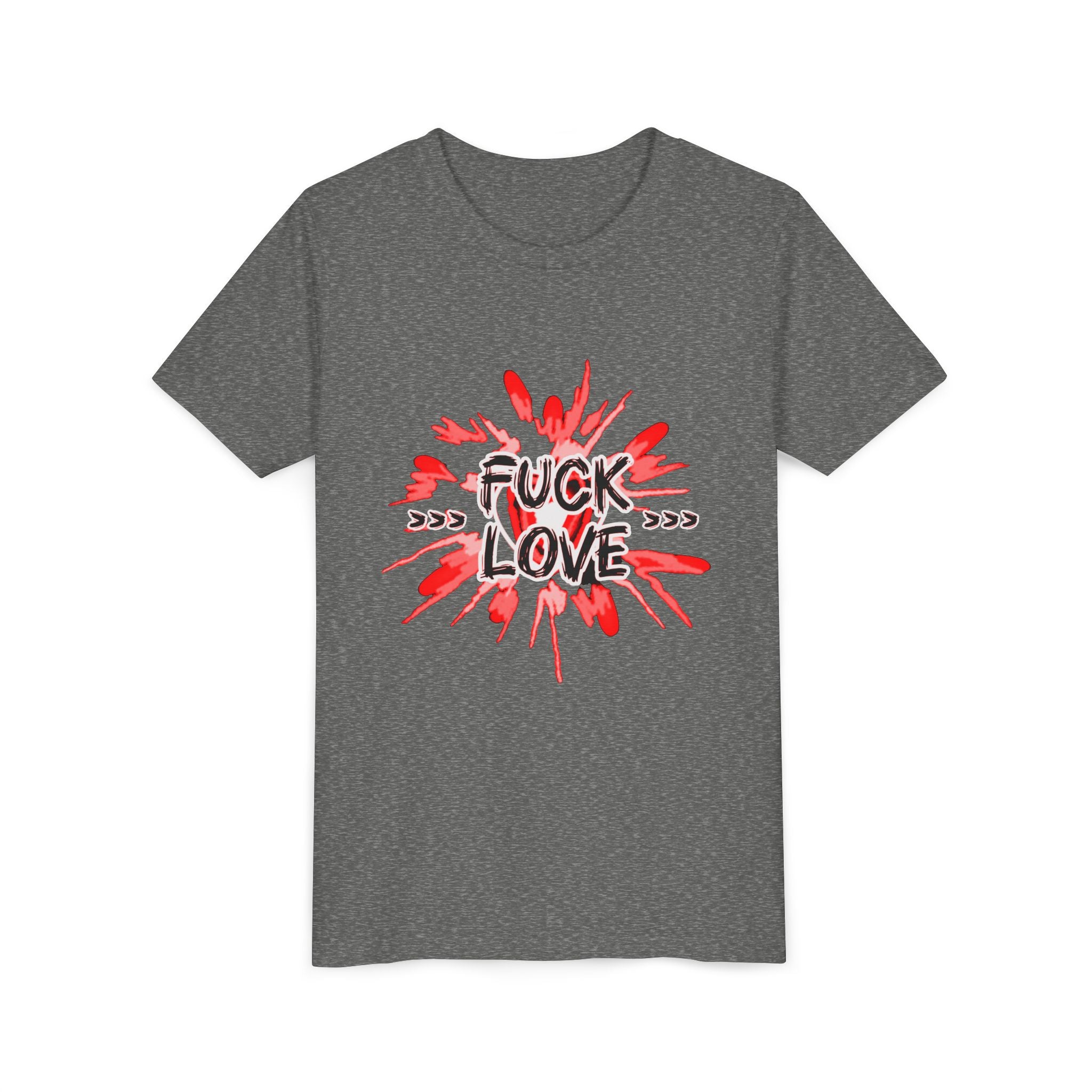 Youth Tee — "Fuck Love" Red Splash Graphic
