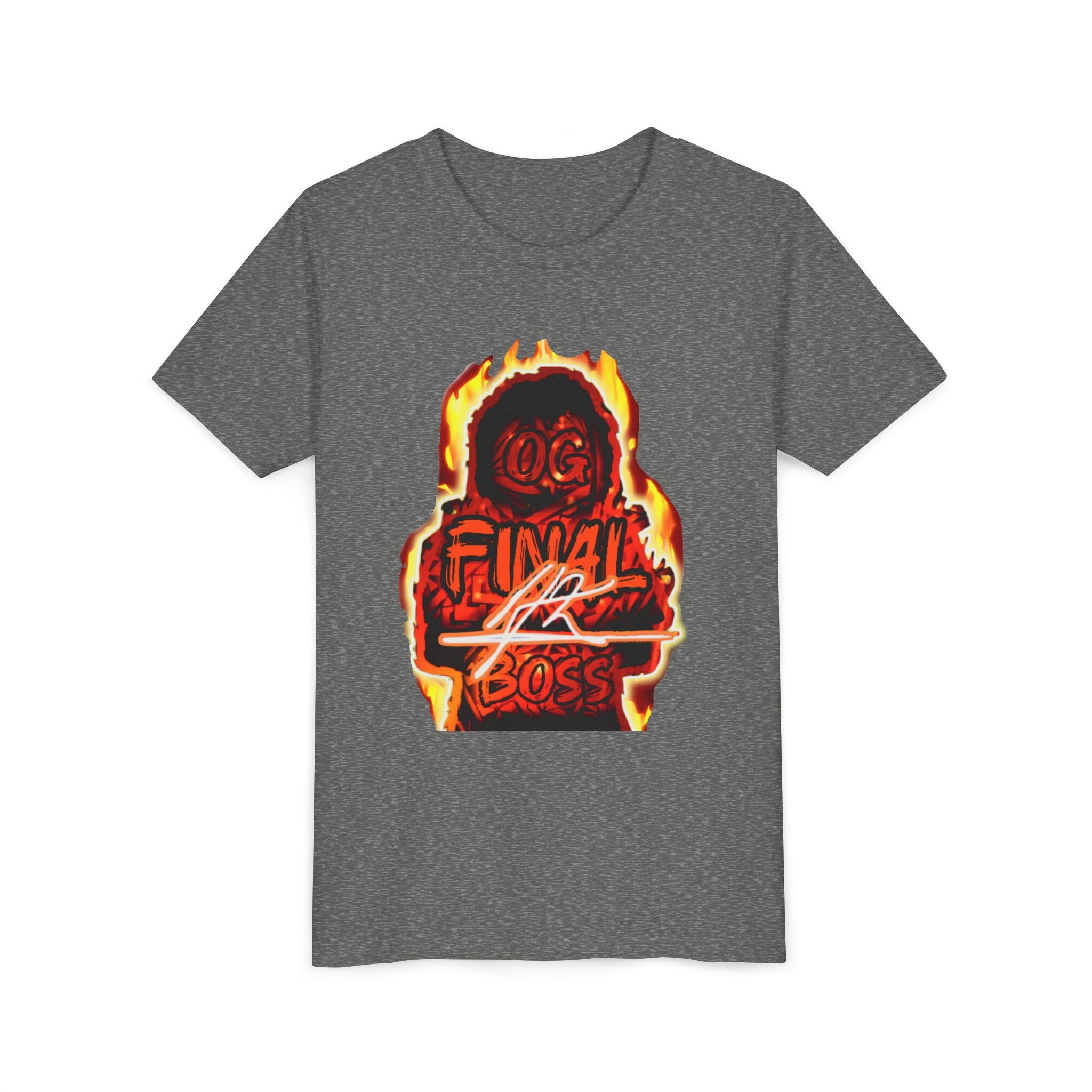 Youth Tee — "OG Final Boss" - Flame Orange - Graphic Shirt