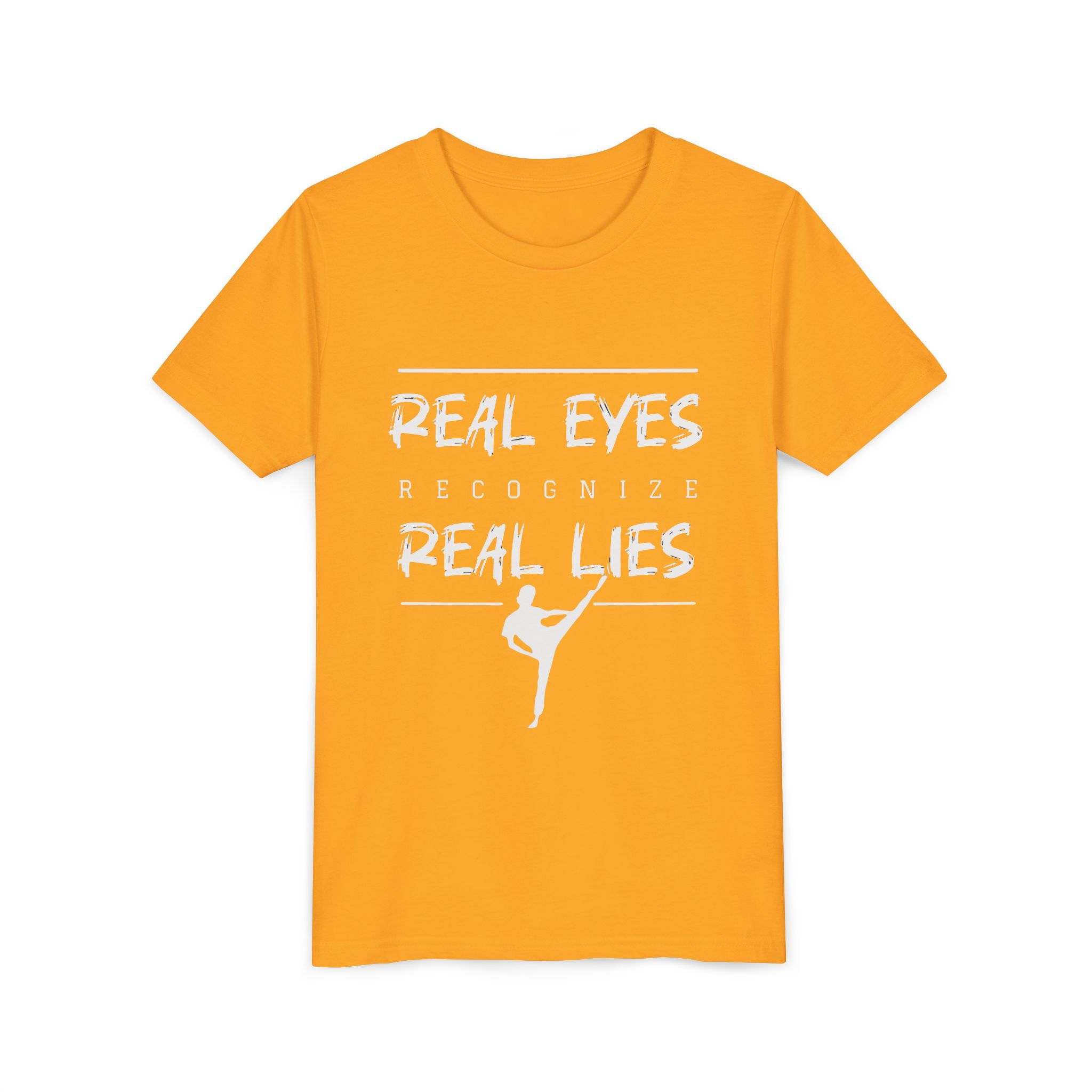 Youth Tee — "Real Eyes Recognize Real Lies" Dance Graphic T‑Shirt