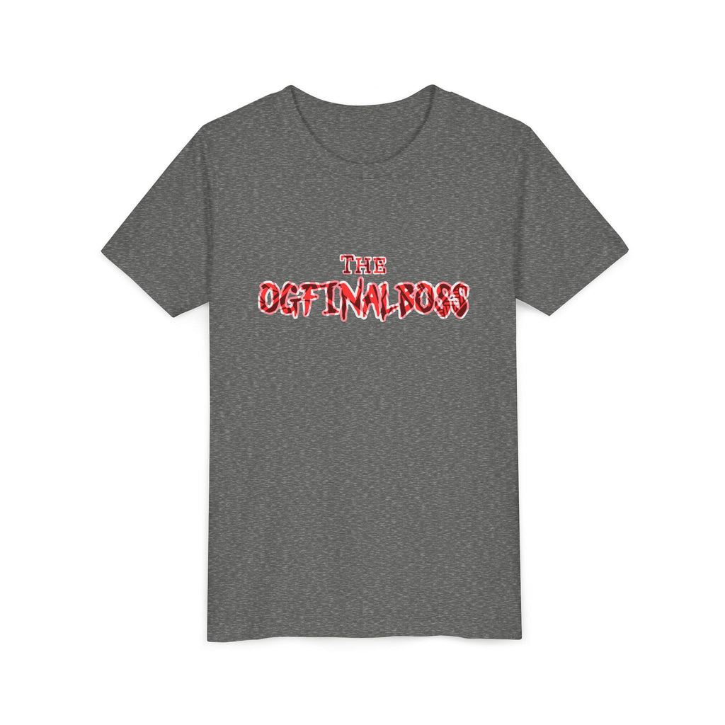 Youth Tee — “The Original Boss” Red Grunge Graphic (Angel Power)