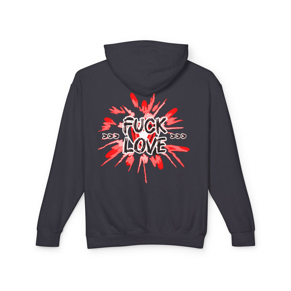 Fuck Love Hoodie — Edgy Anti-Valentine Graphic Hooded Sweatshirt