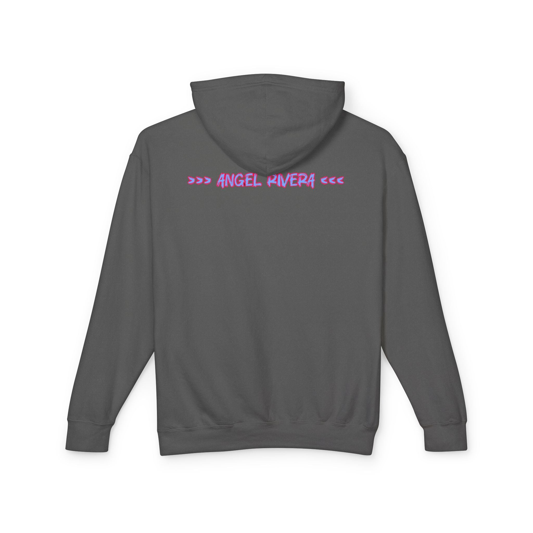 I Trust Nobody Hoodie — Neon Pink and Blue Broken Heart Graphic Hooded Sweatshirt