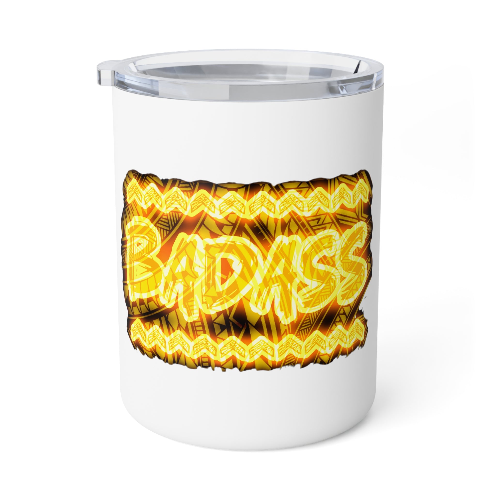Badass Insulated Coffee Mug — 10oz Travel Tumbler with Bold Gold Graphic