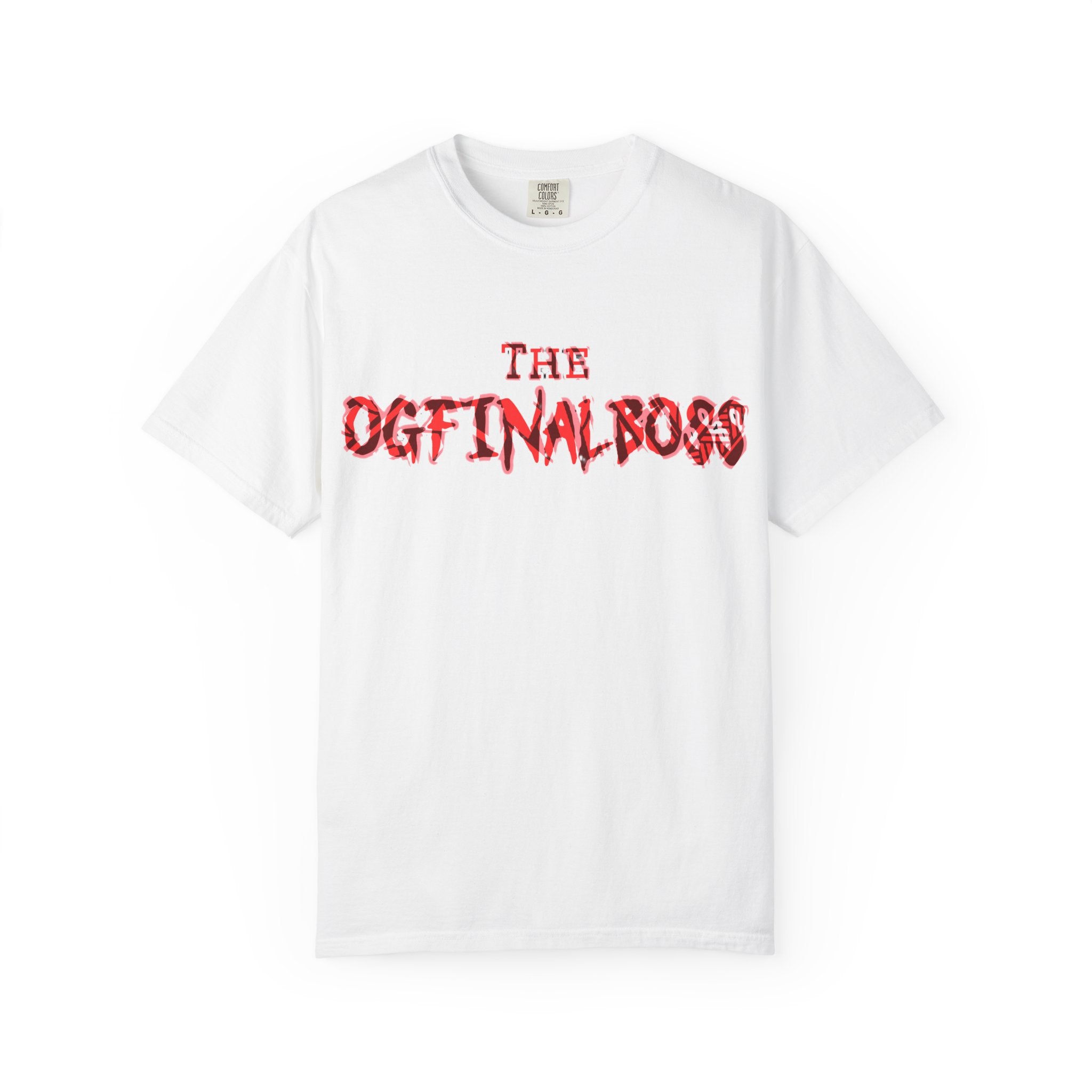 Graphic T-Shirt — "The OGFinalBoss" Red Flame Text Tee