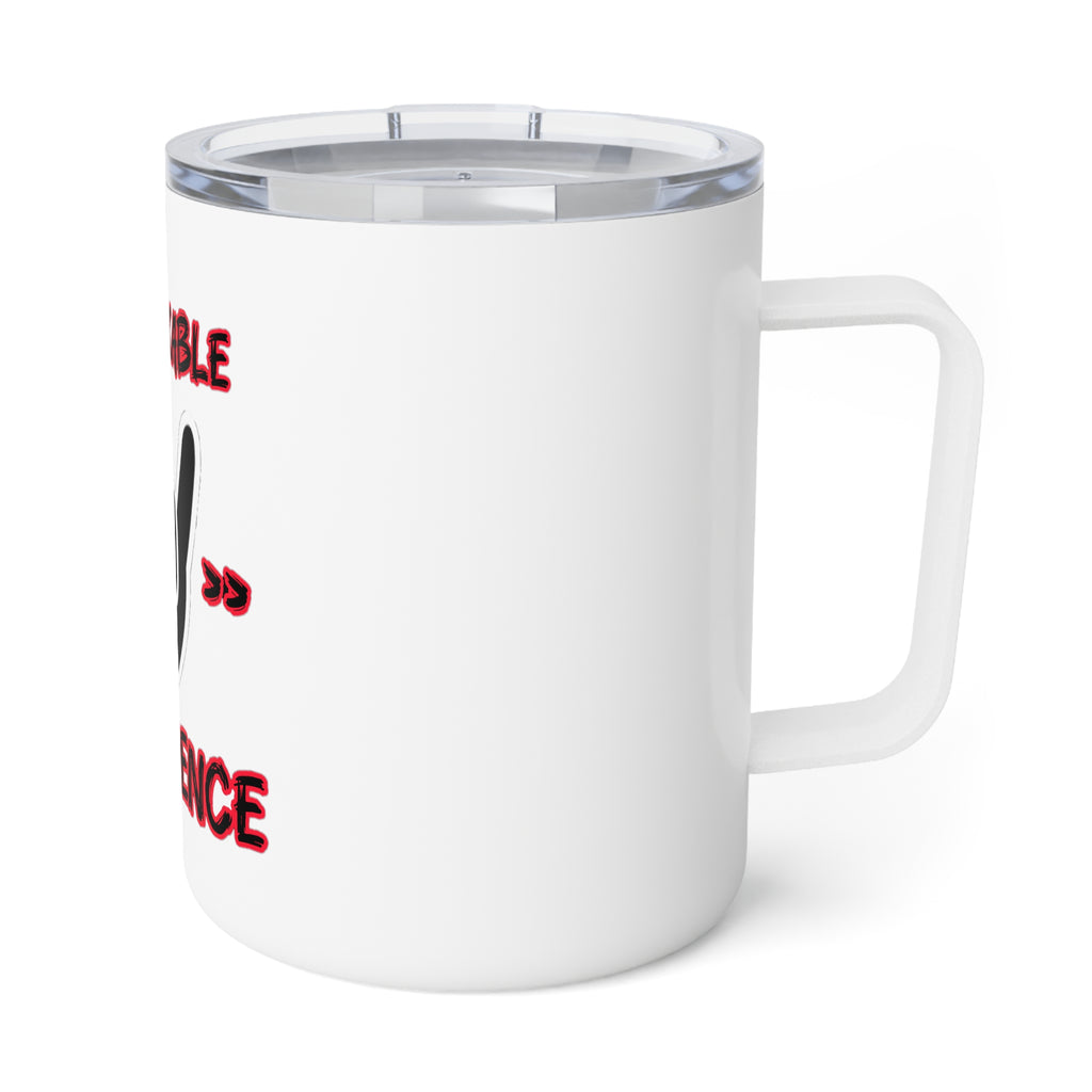 Unbreakable Confidence 10oz Insulated Coffee Mug — Motivational Rock Hand Sign Design