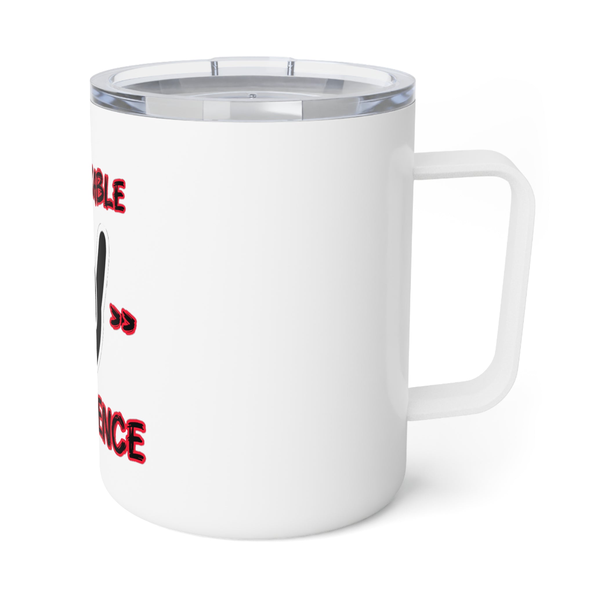 Unbreakable Confidence 10oz Insulated Coffee Mug — Motivational Rock Hand Sign Design