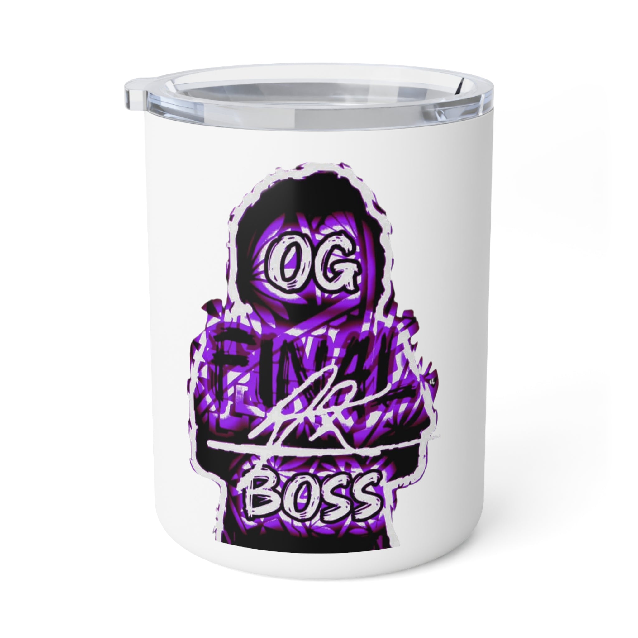 OG Final Boss Insulated Coffee Mug — 10oz Purple Hoodie Graphic Travel Mug