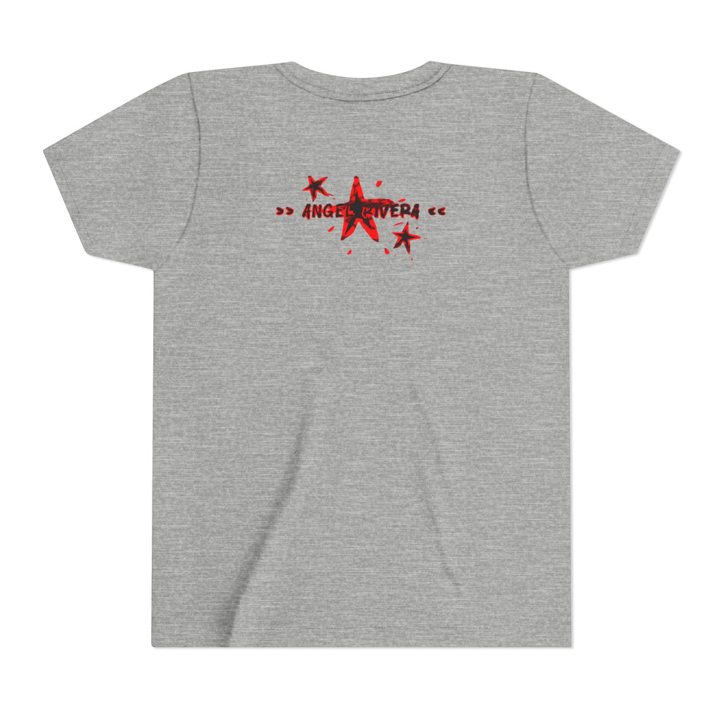 Youth Tee — "Never Lackin'" Graphic Tee (Red Distressed Stars)