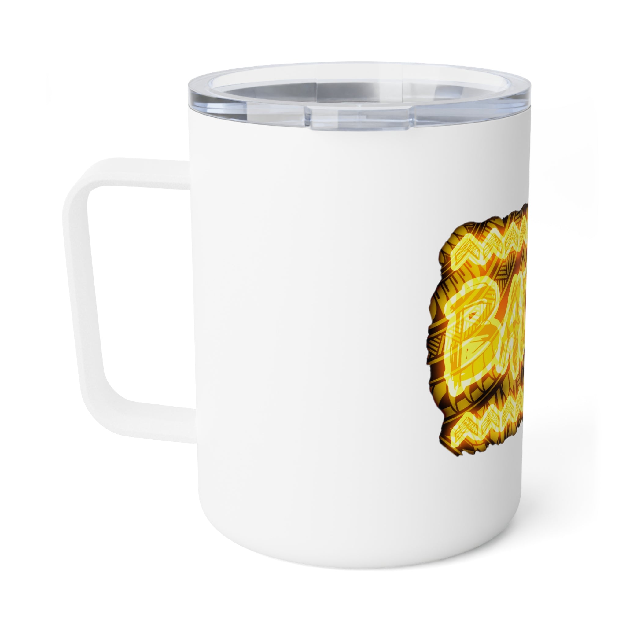 Badass Insulated Coffee Mug — 10oz Travel Tumbler with Bold Gold Graphic
