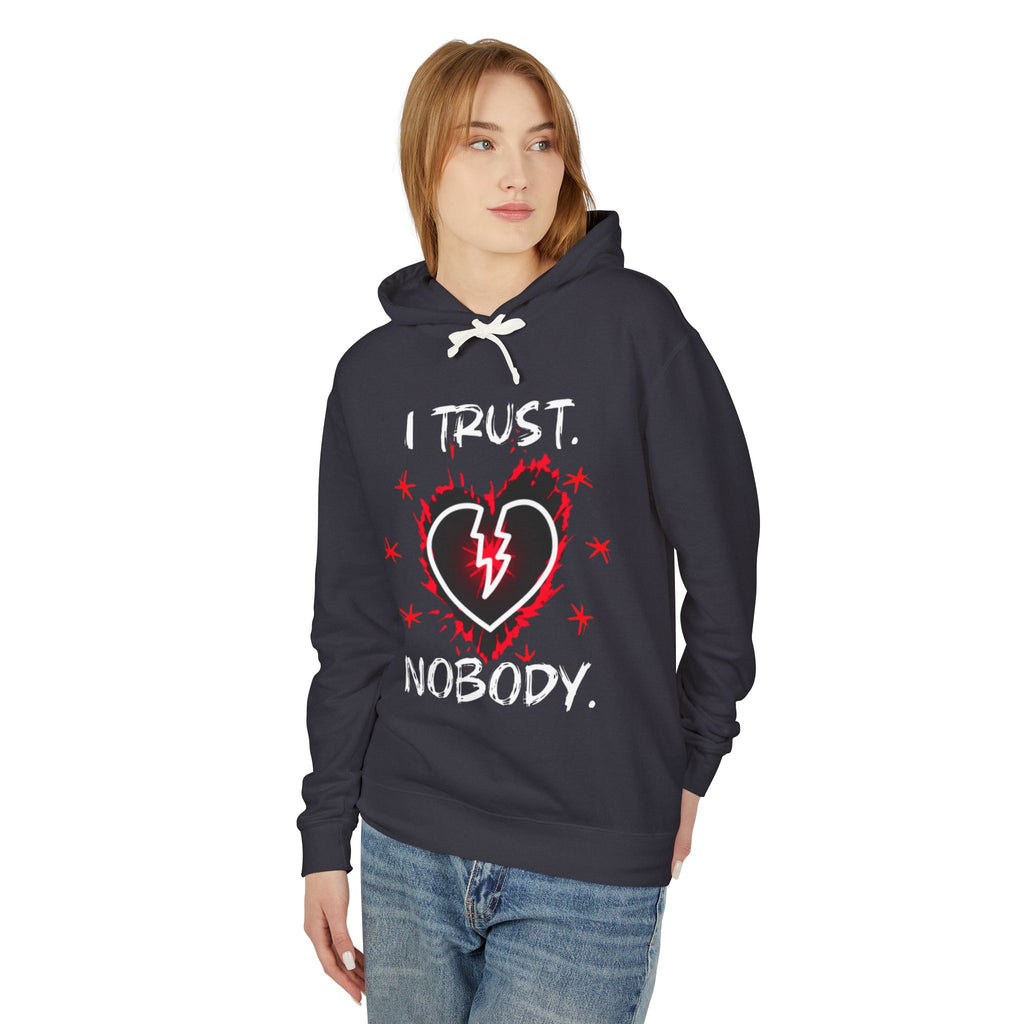 Unisex Lightweight Hooded - Broken Heart Graphic - Sweatshirt