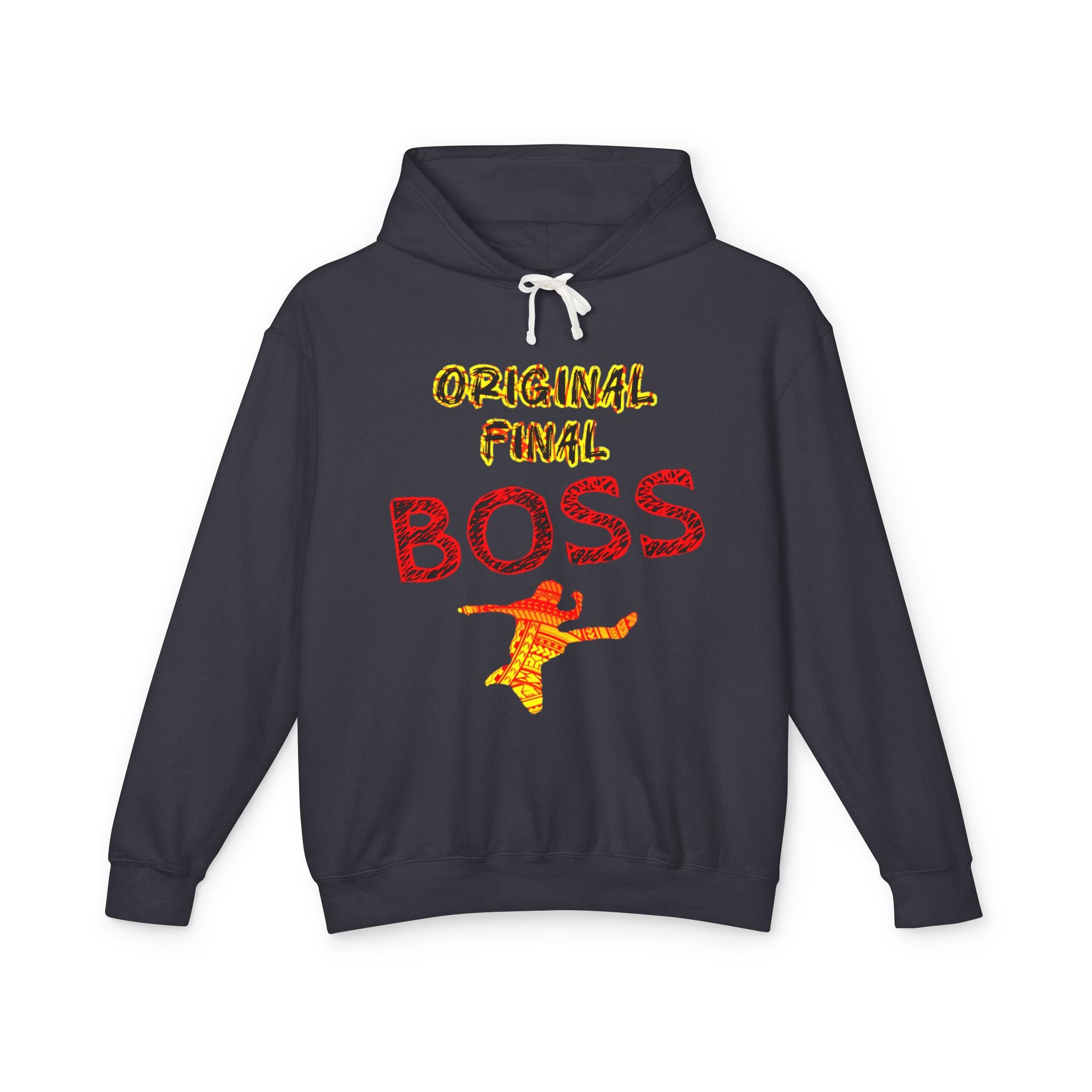 Original Final Boss Hoodie — Retro Orange Graphic Pullover