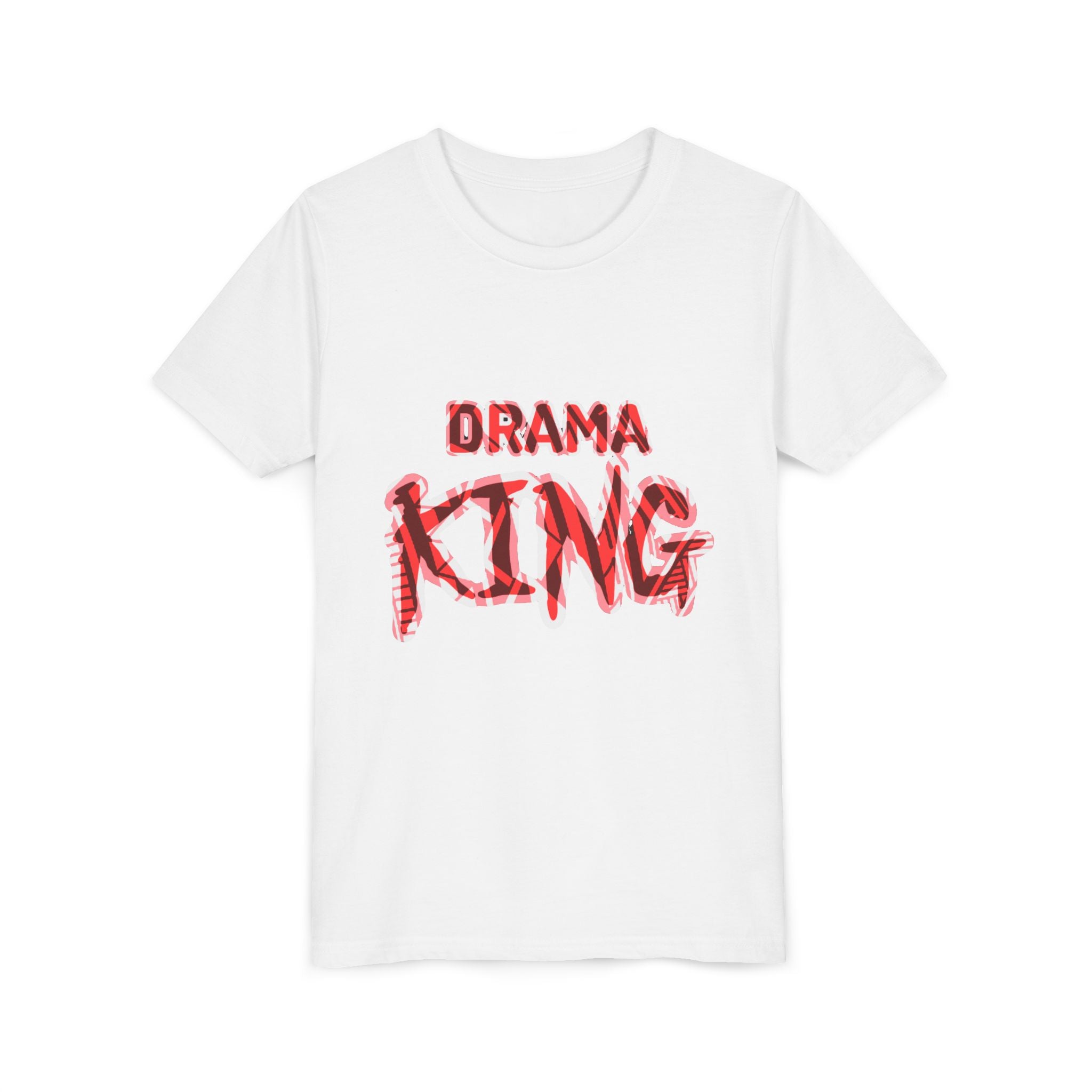 Drama King Youth Tee — Bold Red Graphic Kids T‑Shirt