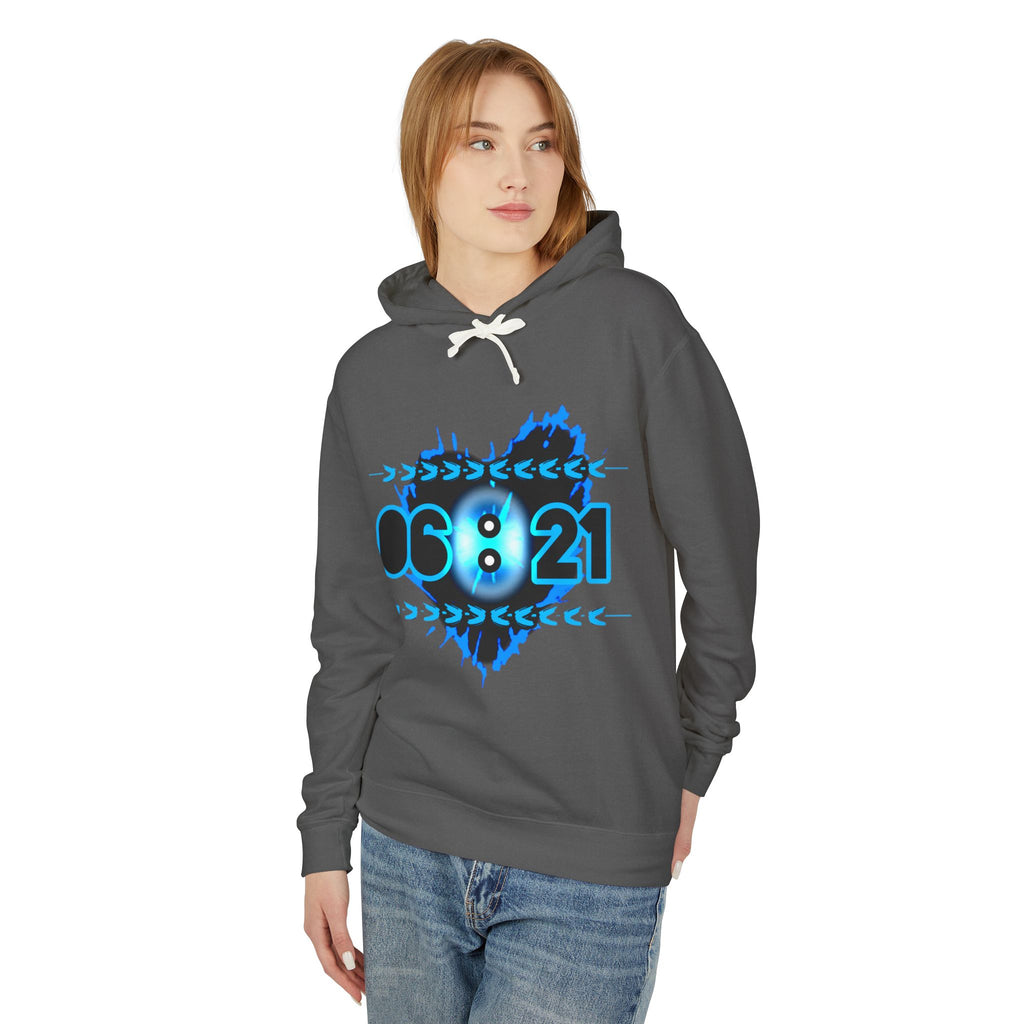 Hoodie — Neon Heart Date Graphic Scripture (06•21)