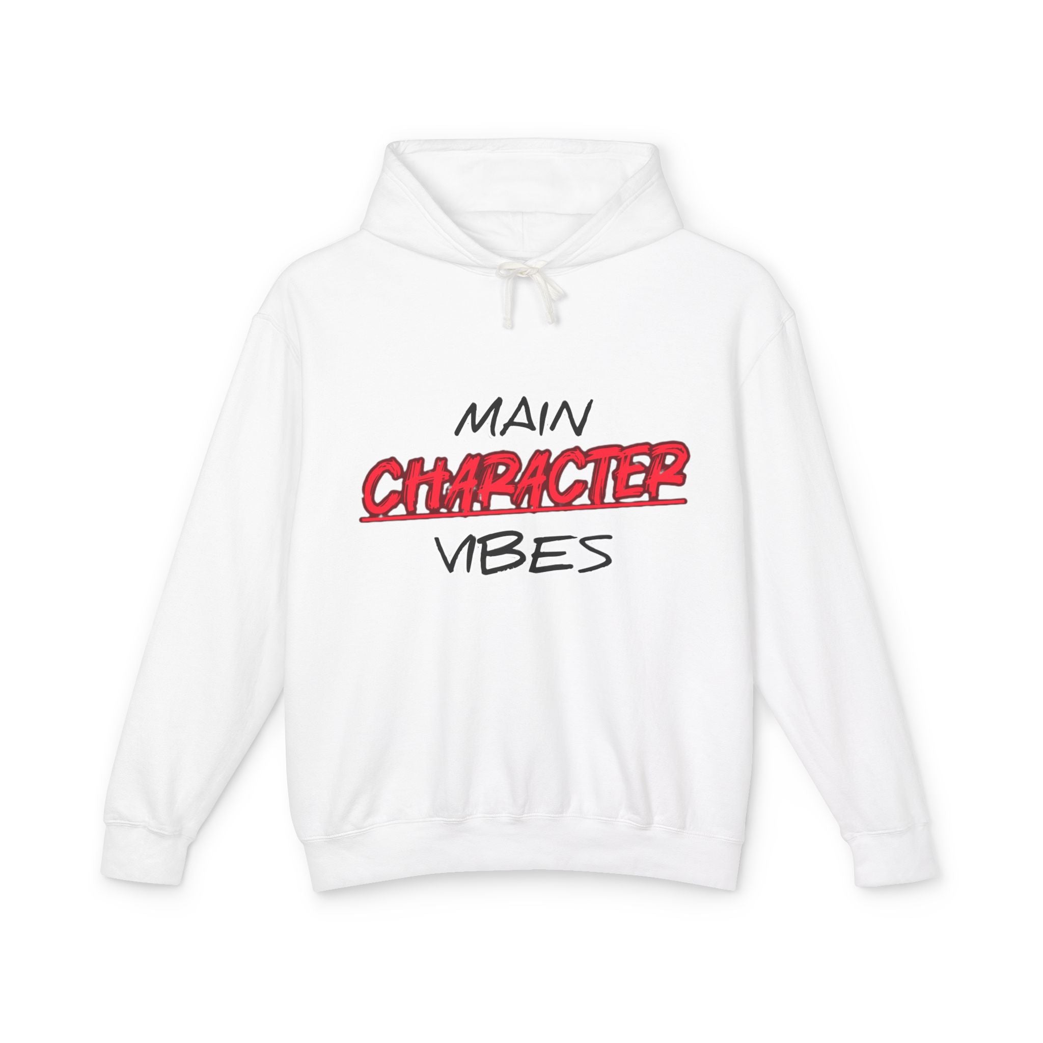 Main Character Vibes Hoodie — "Main Character Vibes" Graphic Hooded Sweatshirt