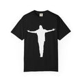 Cruciform Silhouette T-Shirt — Minimalist Jesus Outline Graphic Tee