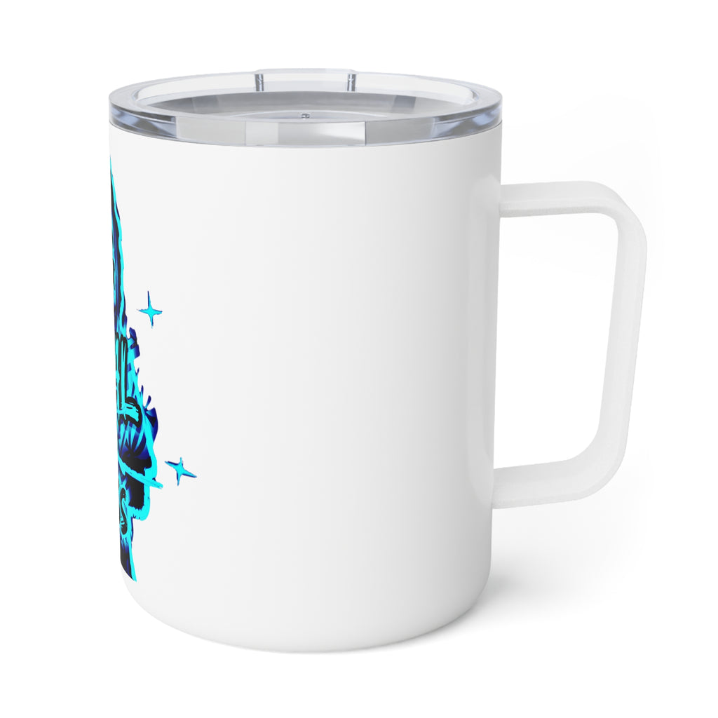 10oz Insulated Mug — 'OG Final Boss' Neon Gamer Coffee Tumbler
