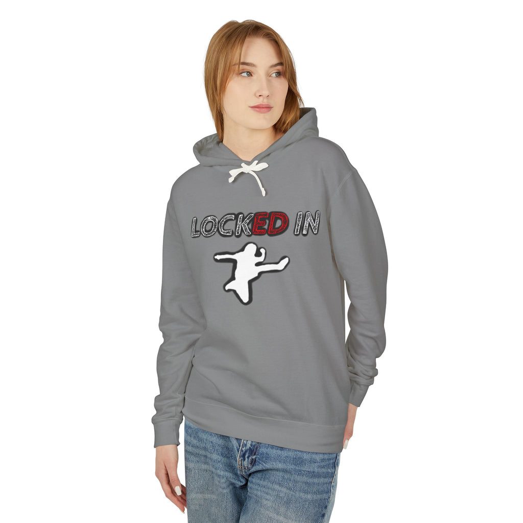 Locked In Hoodie — 'Locked In' Graphic Hooded Sweatshirt with Back Star Name Detail