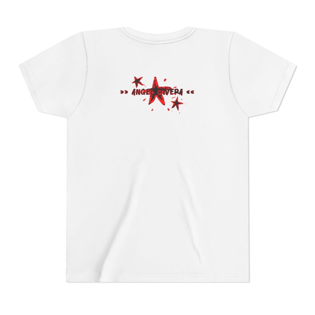 Youth Tee — "Never Lackin'" Graphic Tee (Red Distressed Stars)