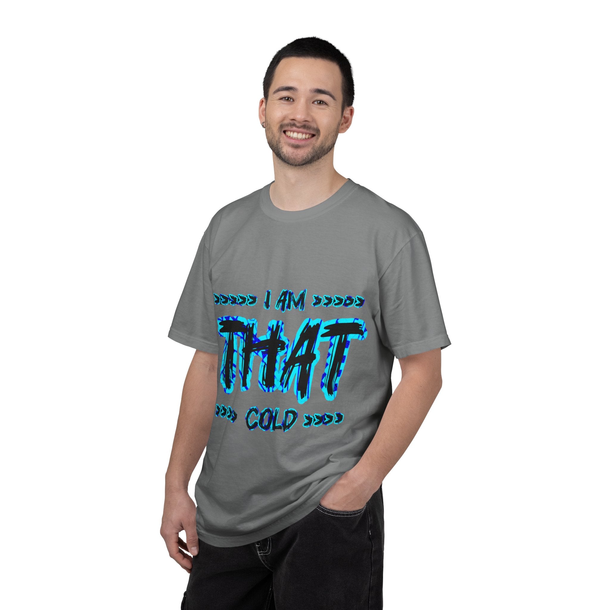 I AM THAT Cold - Streetwear - Neon Blue Graphic T-Shirt