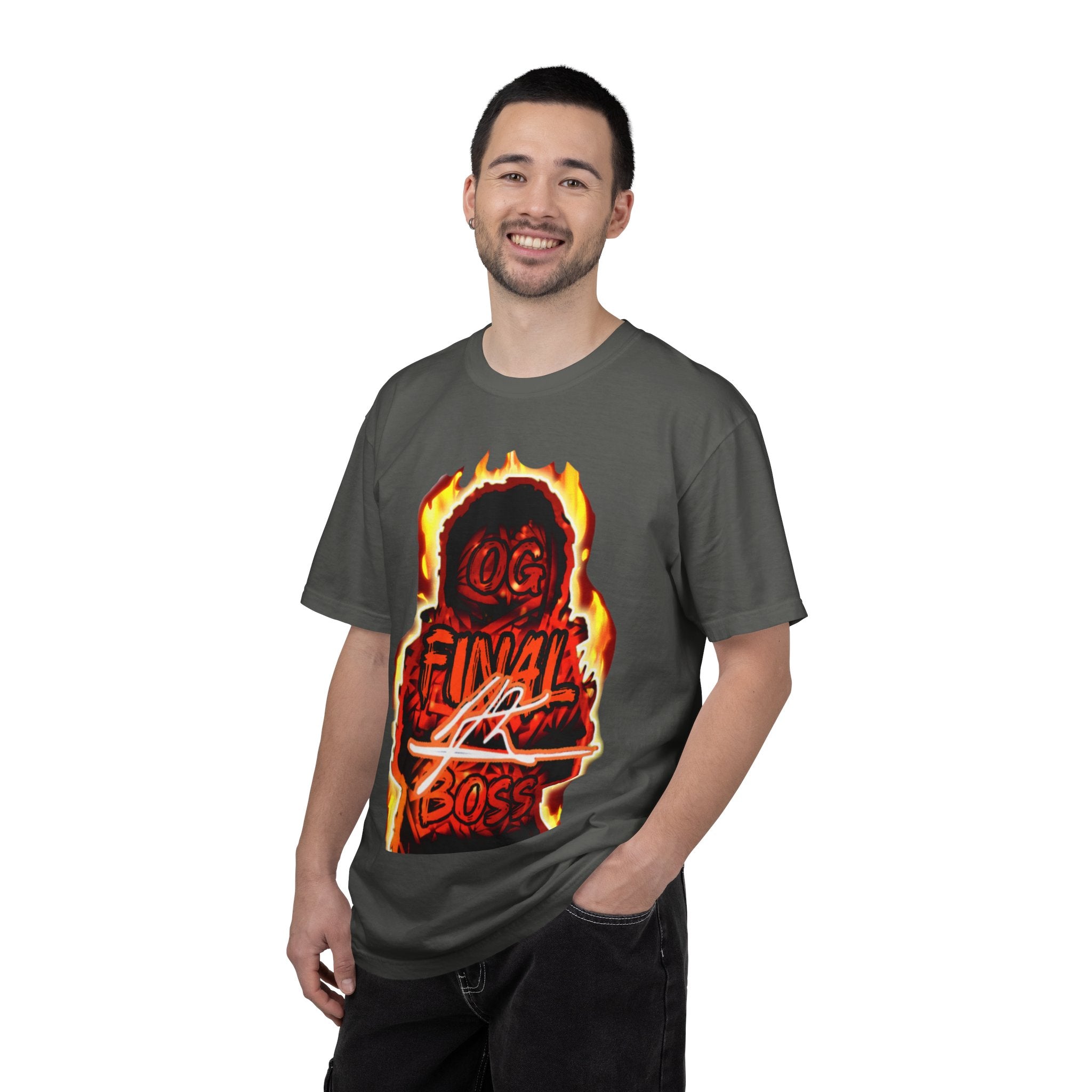 OG Final Boss T-shirt — Flame Orange - Graphic designer Streetwear