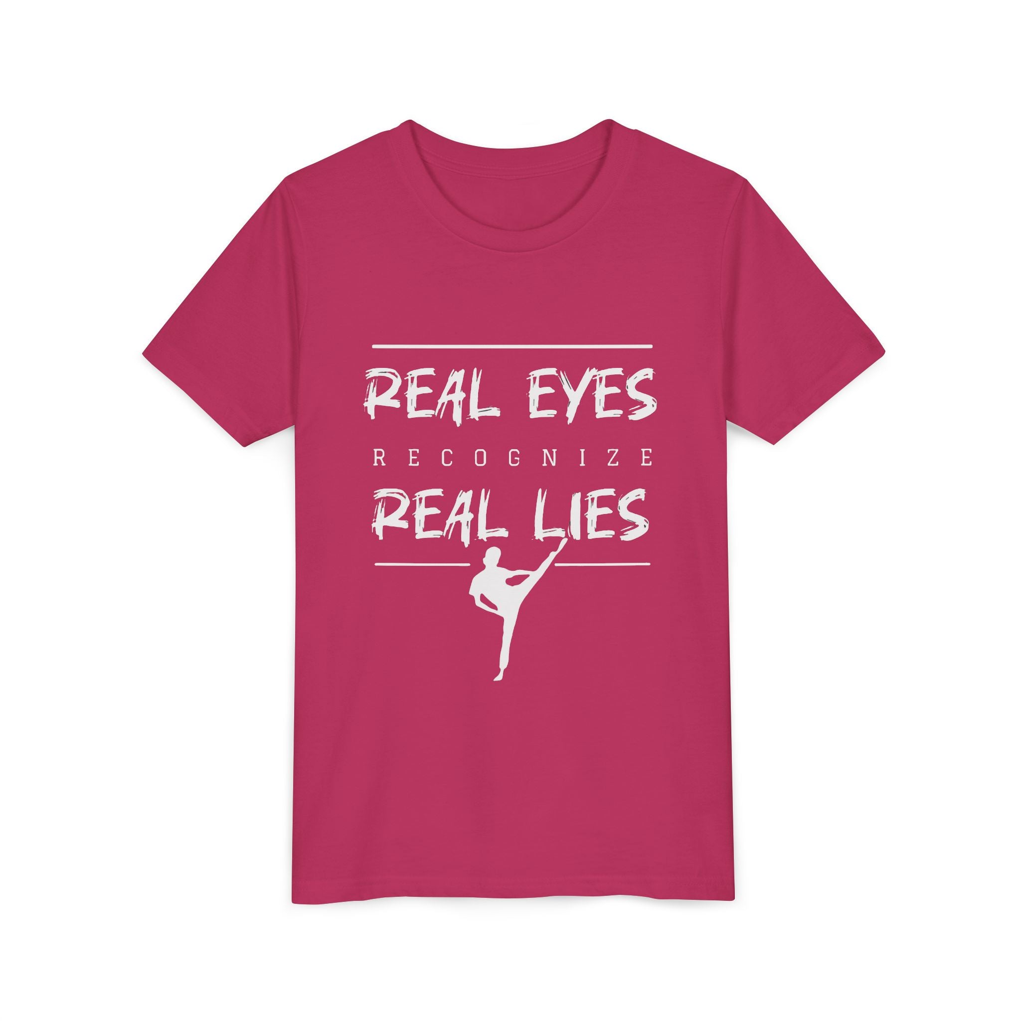 Youth Tee — "Real Eyes Recognize Real Lies" Dance Graphic T‑Shirt