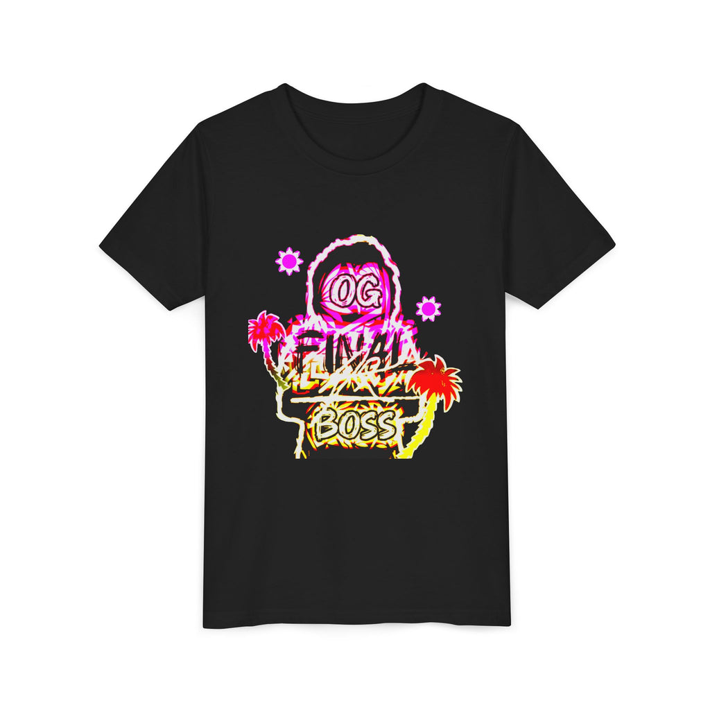 OG Final Boss Youth Tee — Neon Palm Tree / Summer Edition Graphic Kids T-Shirt
