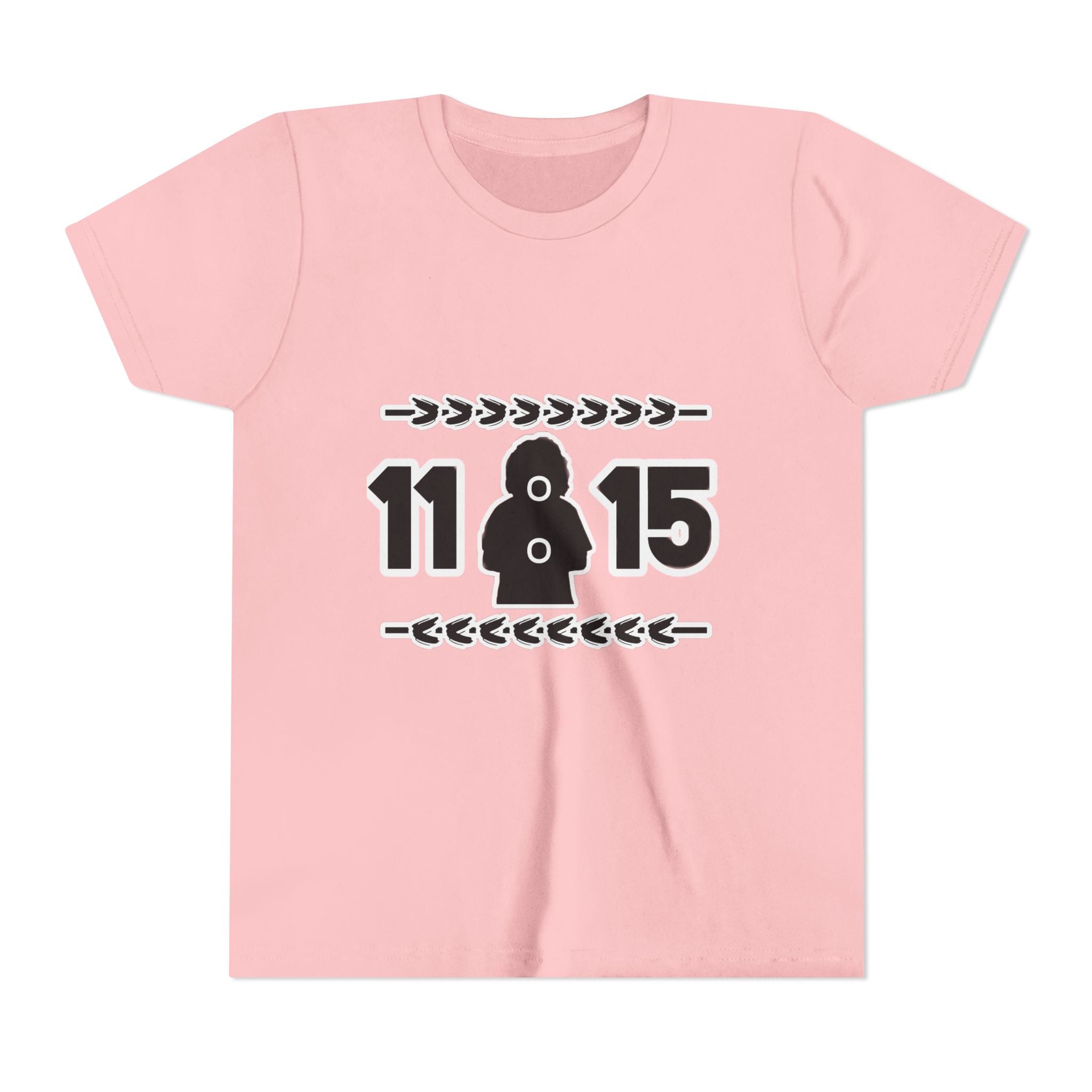 Youth Tee — '11:15' Black Silhouette Date Graphic Kids Shirt