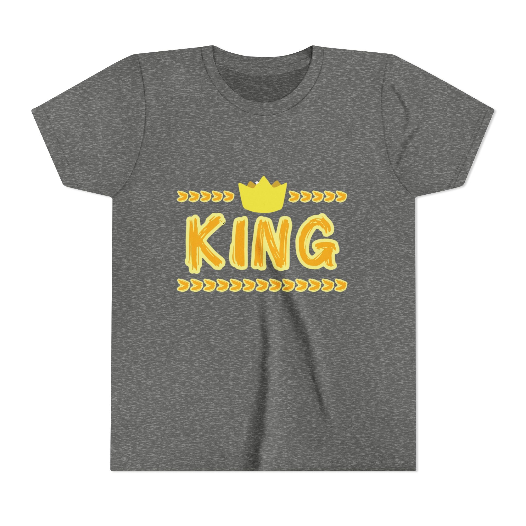 Youth 'King' Tee — Yellow Crown Graphic Kids T-Shirt