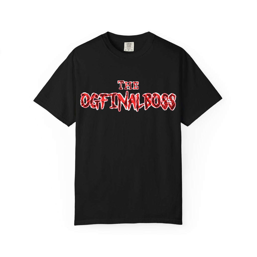 Graphic T-Shirt — "The OGFinalBoss" Red Flame Text Tee