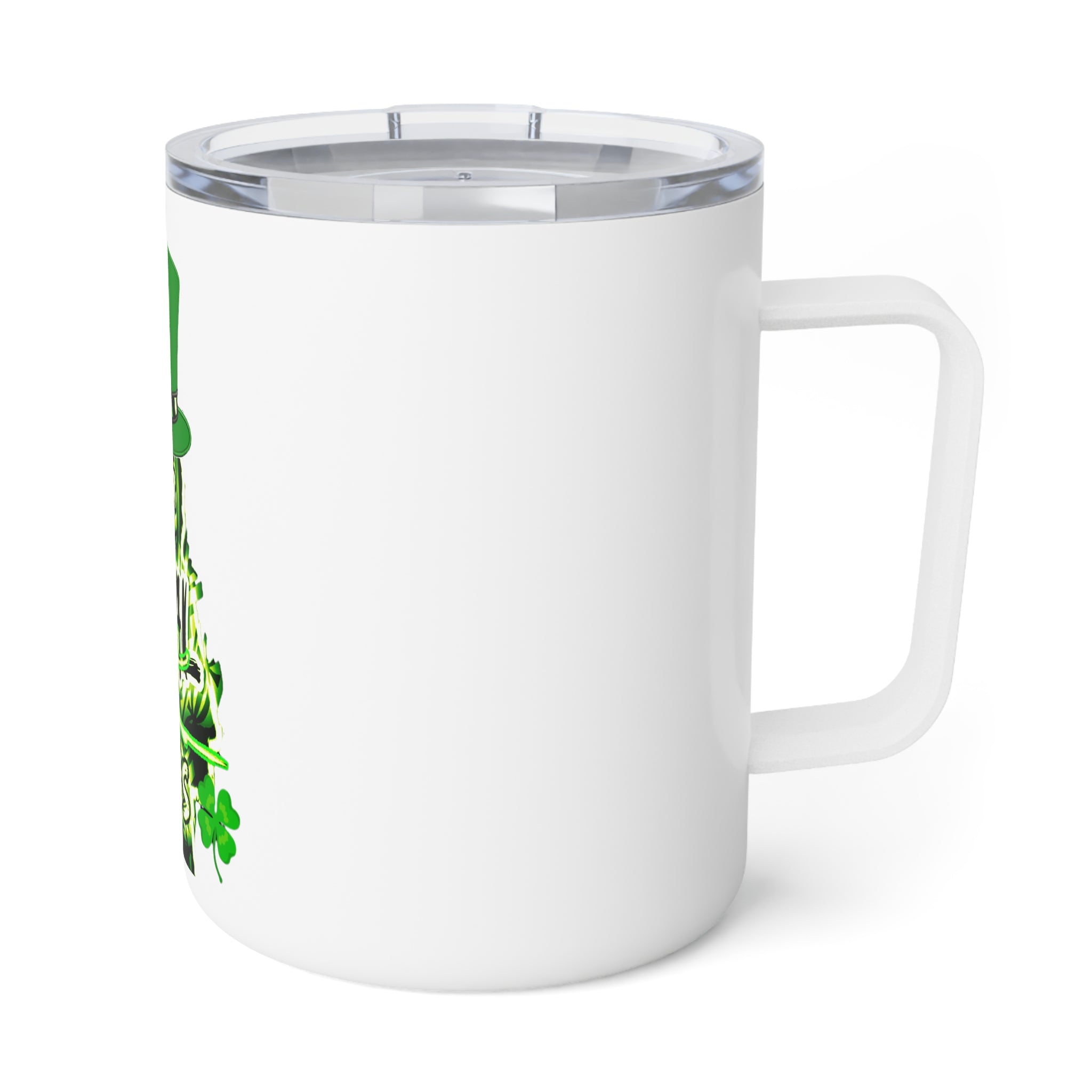 St. Patrick's Day Insulated Coffee Mug — 'OG Final Boss' Green Shamrock Travel Tumbler (10oz)