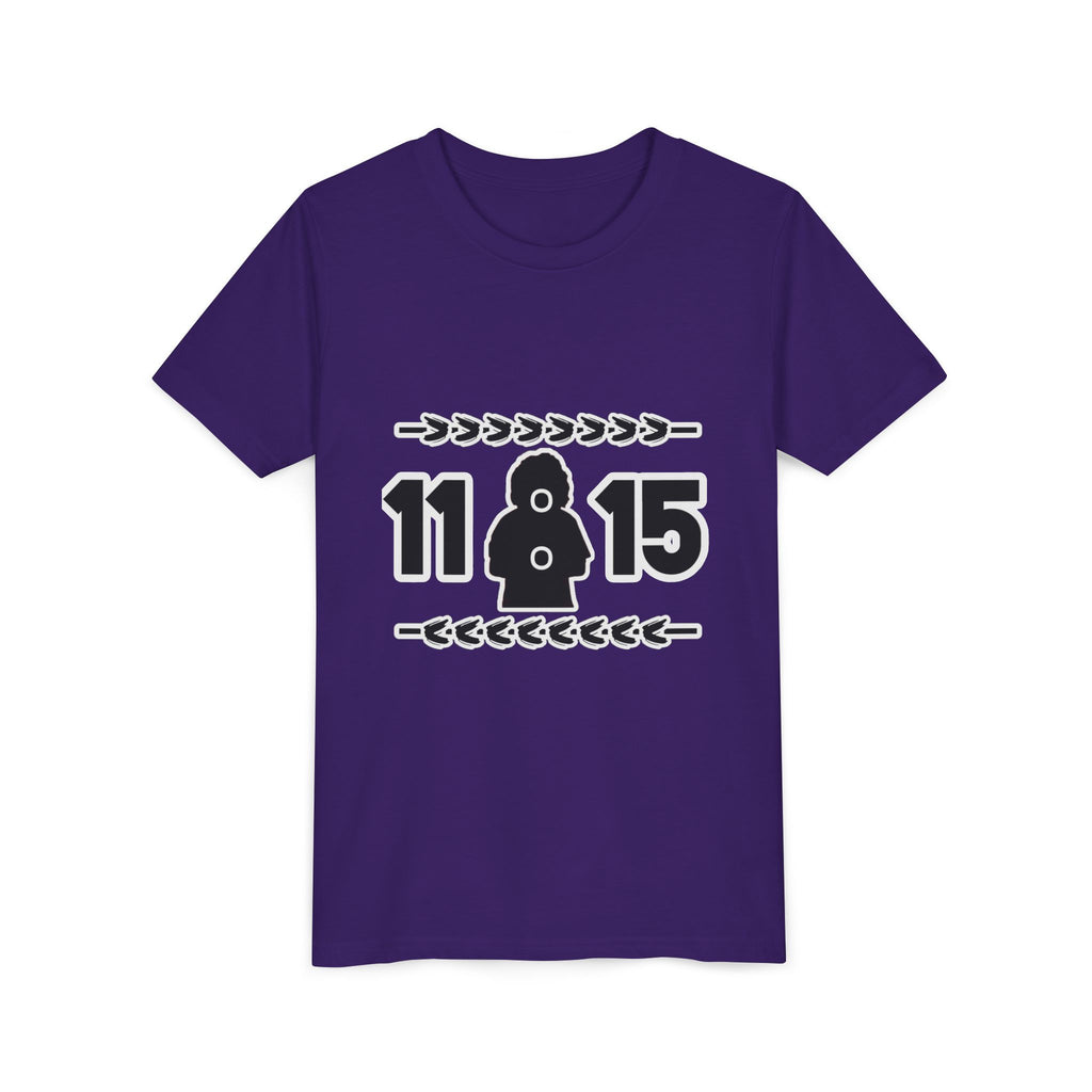 Youth Tee — '11:15' Black Silhouette Date Graphic Kids Shirt