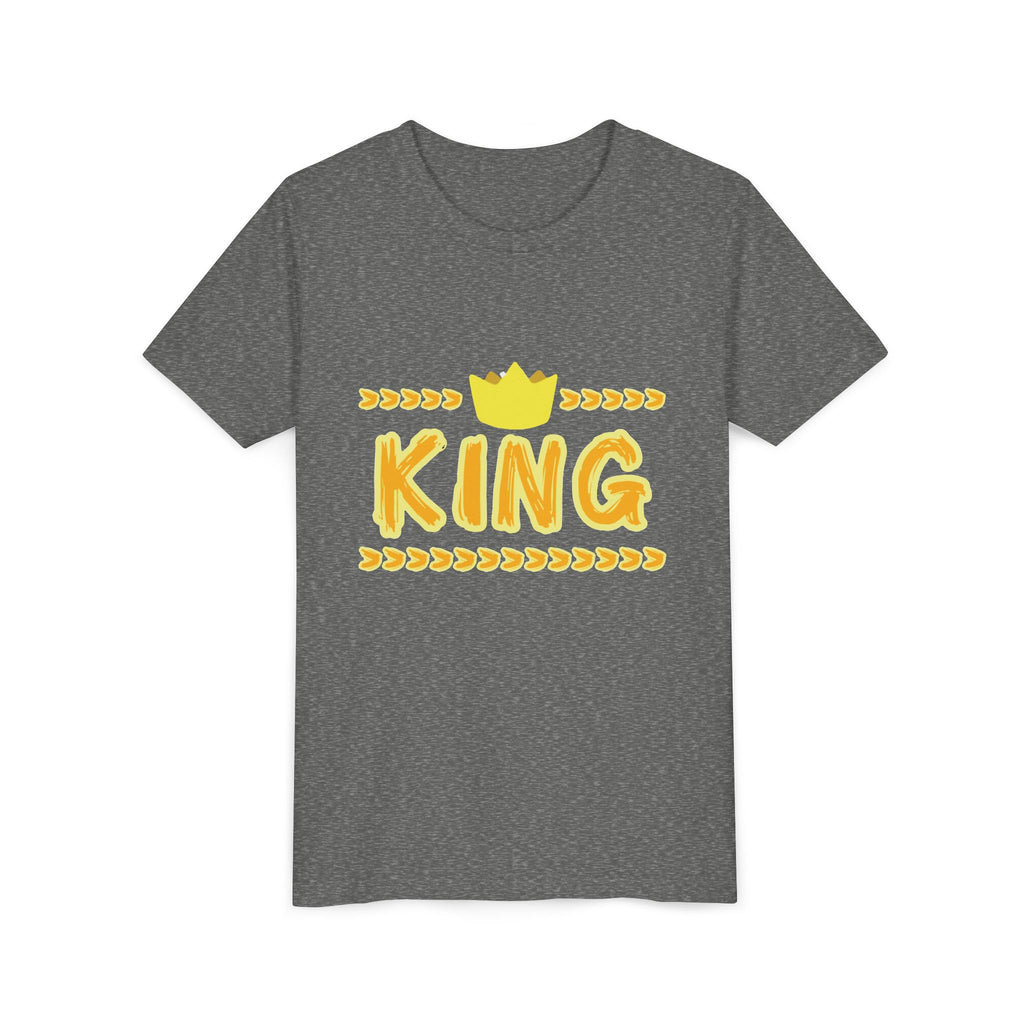 Youth 'King' Tee — Yellow Crown Graphic Kids T-Shirt