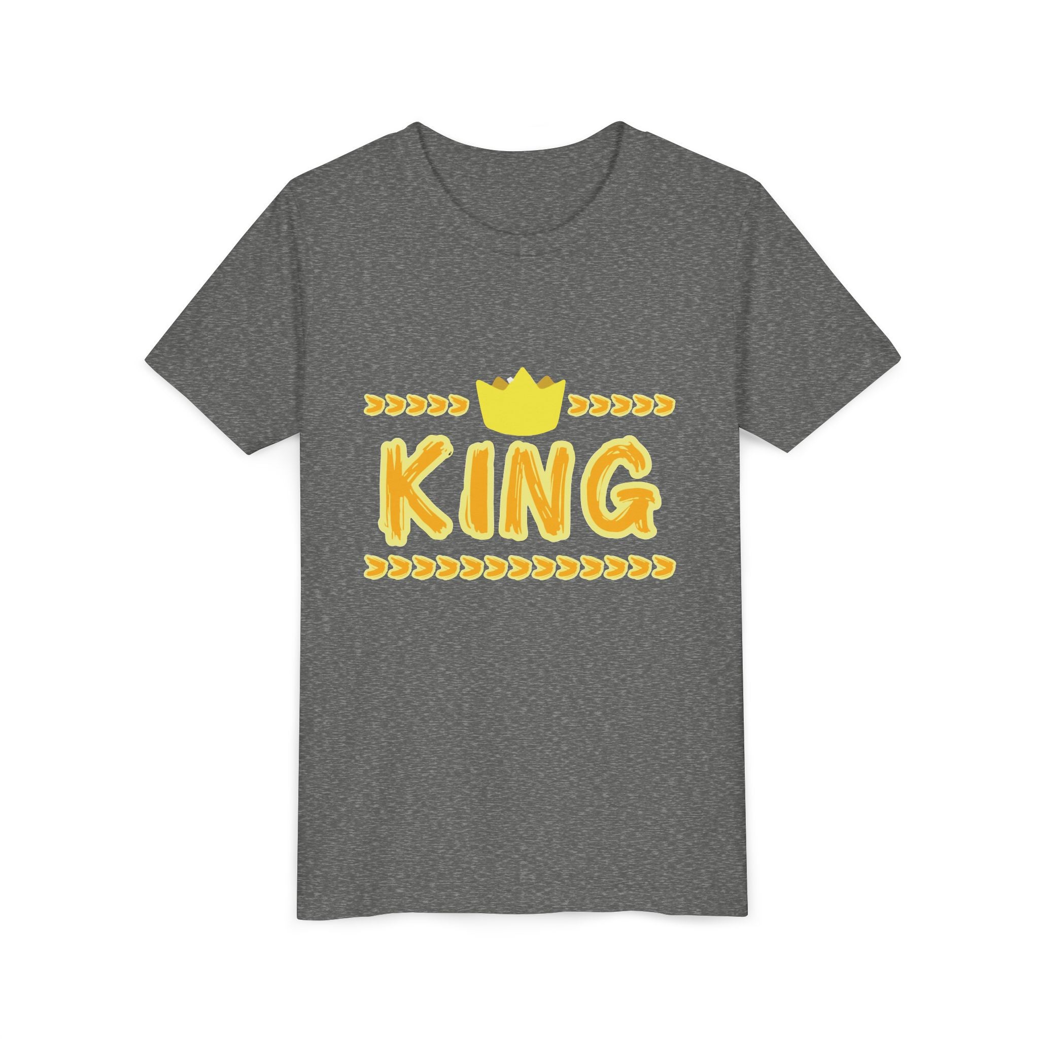 Youth 'King' Tee — Yellow Crown Graphic Kids T-Shirt