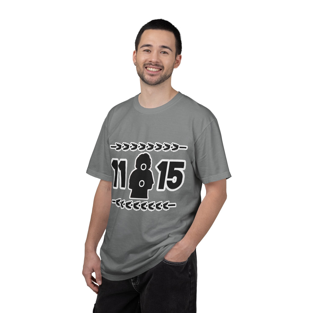 11:15 Hooded Figure Graphic T-Shirt — Minimalist Retro Streetwear