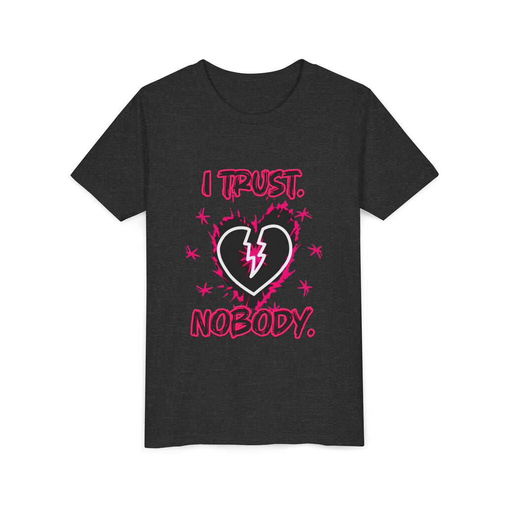 Youth Tee — “I Trust Nobody” Broken Heart Graphic Shirt