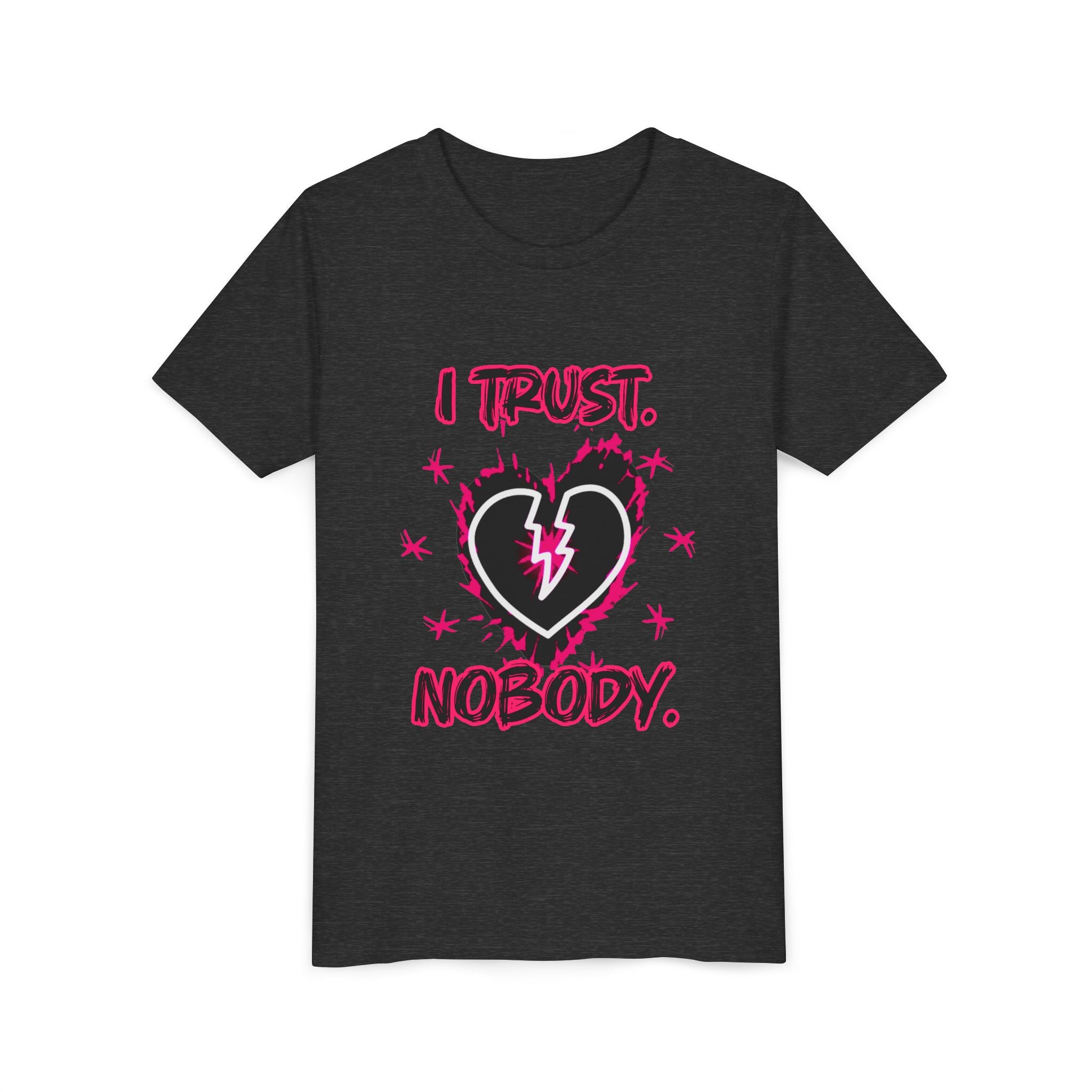 Youth Tee — “I Trust Nobody” Broken Heart Graphic Shirt