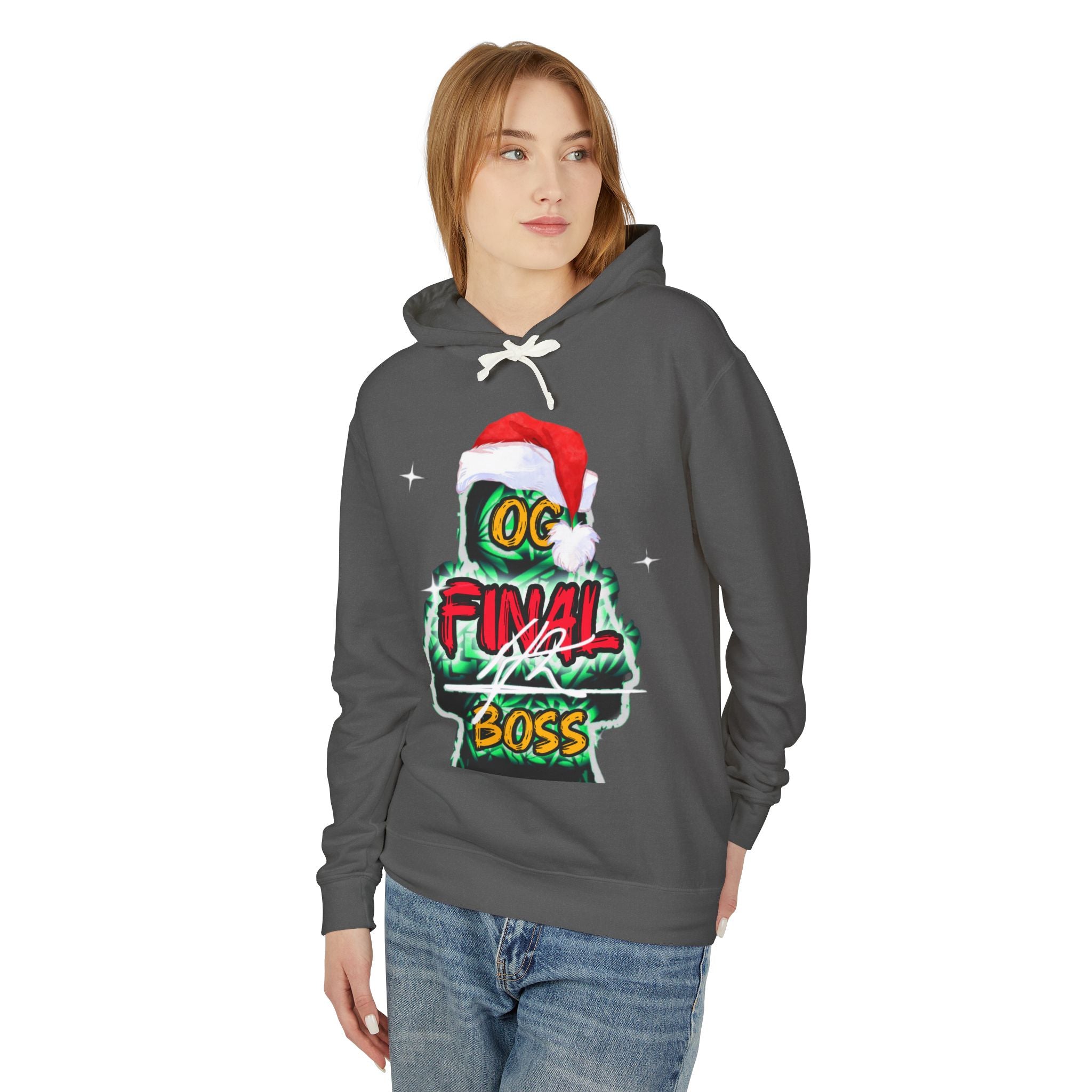 Final Boss OG Christmas Hoodie — Gamer Holiday Pullover with Santa Hat