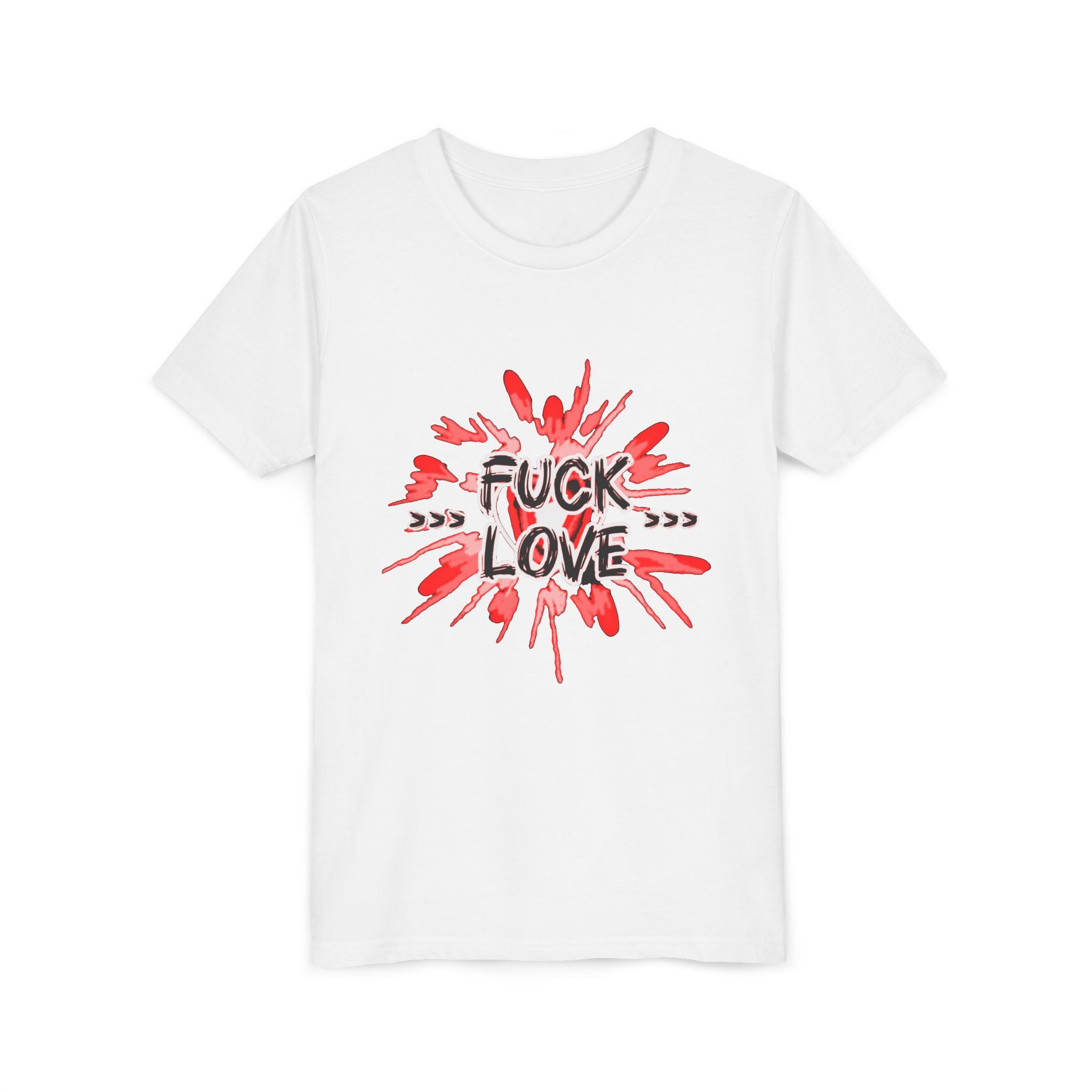 Youth Tee — "Fuck Love" Red Splash Graphic