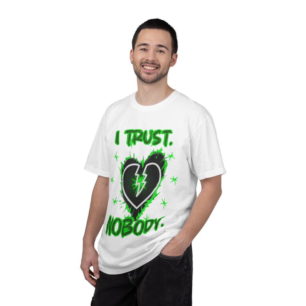 "I trust. Nobody." - Green graphic - Streetwear Unisex Garment-Dyed T-shirt