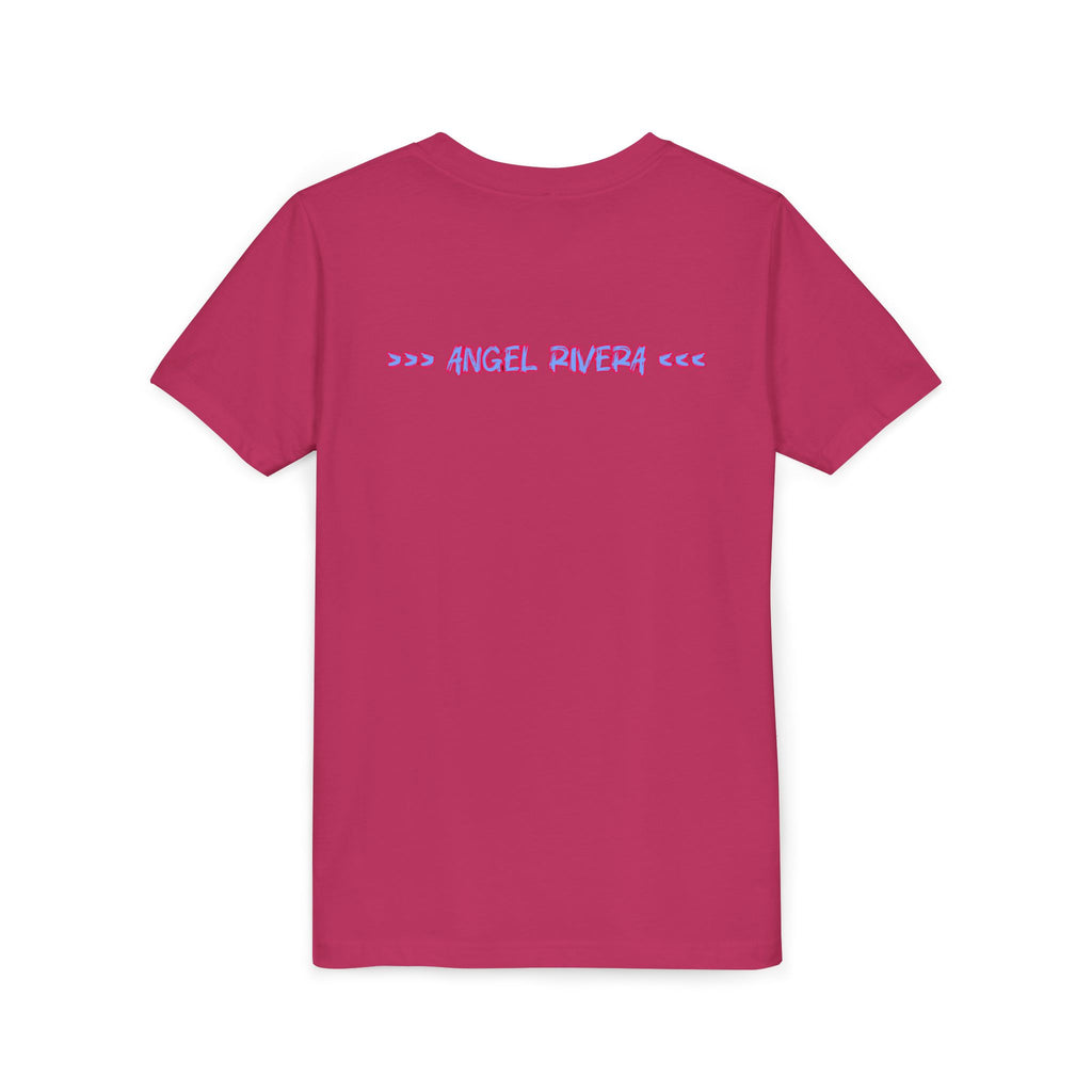 Youth Tee - 'I Trust Nobody' Neon Pink and Blue Broken Heart Graphic